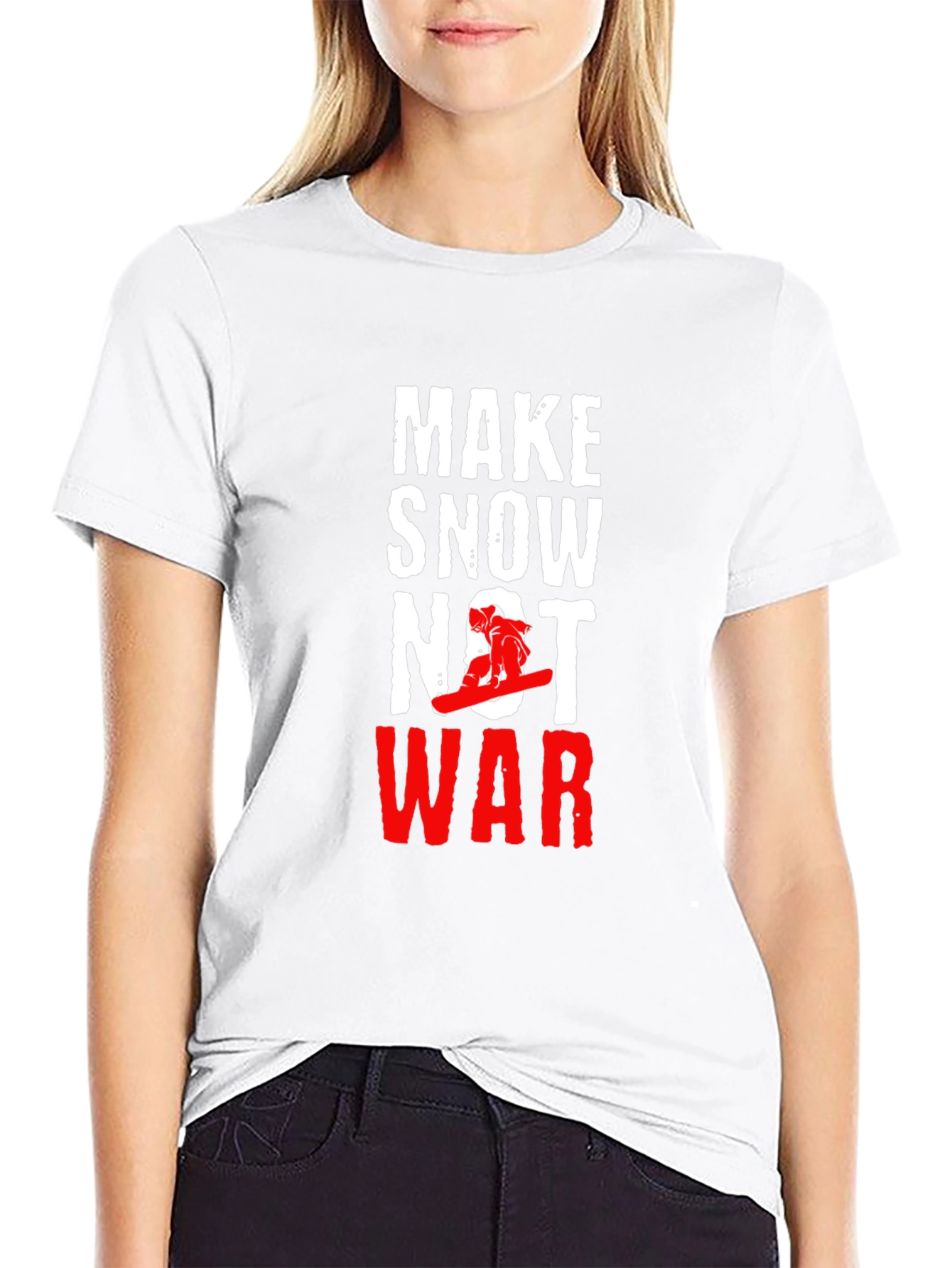 Make Snow Not War Black Graphic Tee