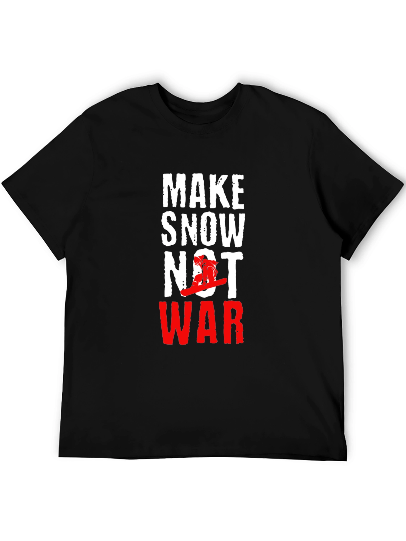 Make Snow Not War Black Graphic Tee