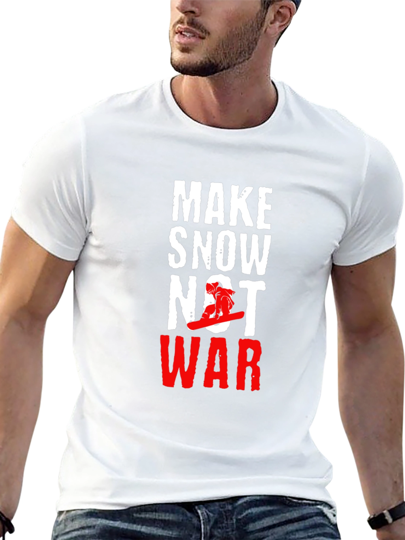Make Snow Not War Black Graphic Tee