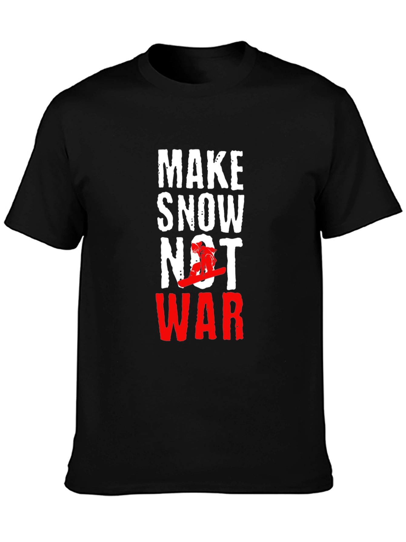 Make Snow Not War Black Graphic Tee