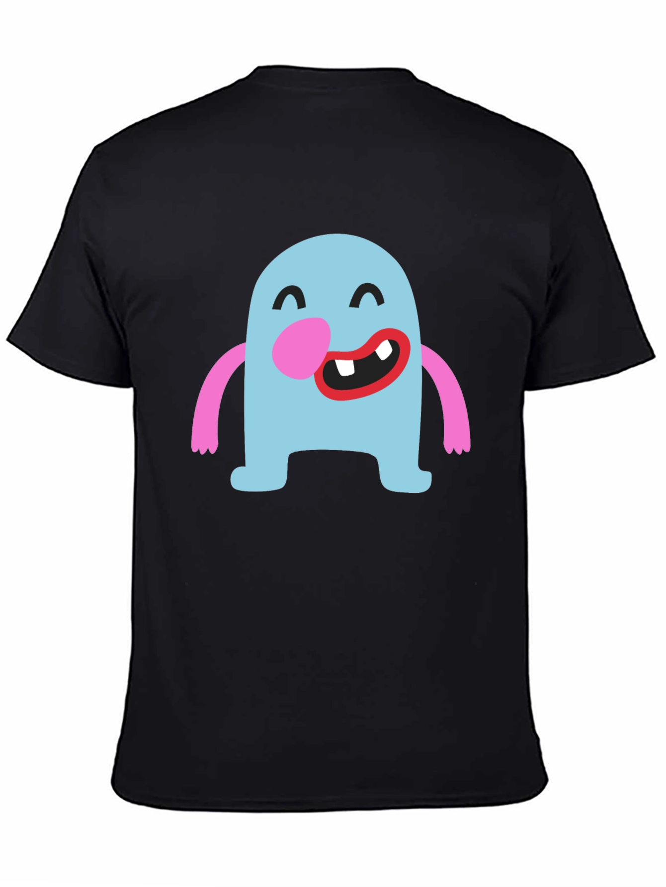 Fun Cartoon Monster Graphic Black T-Shirt