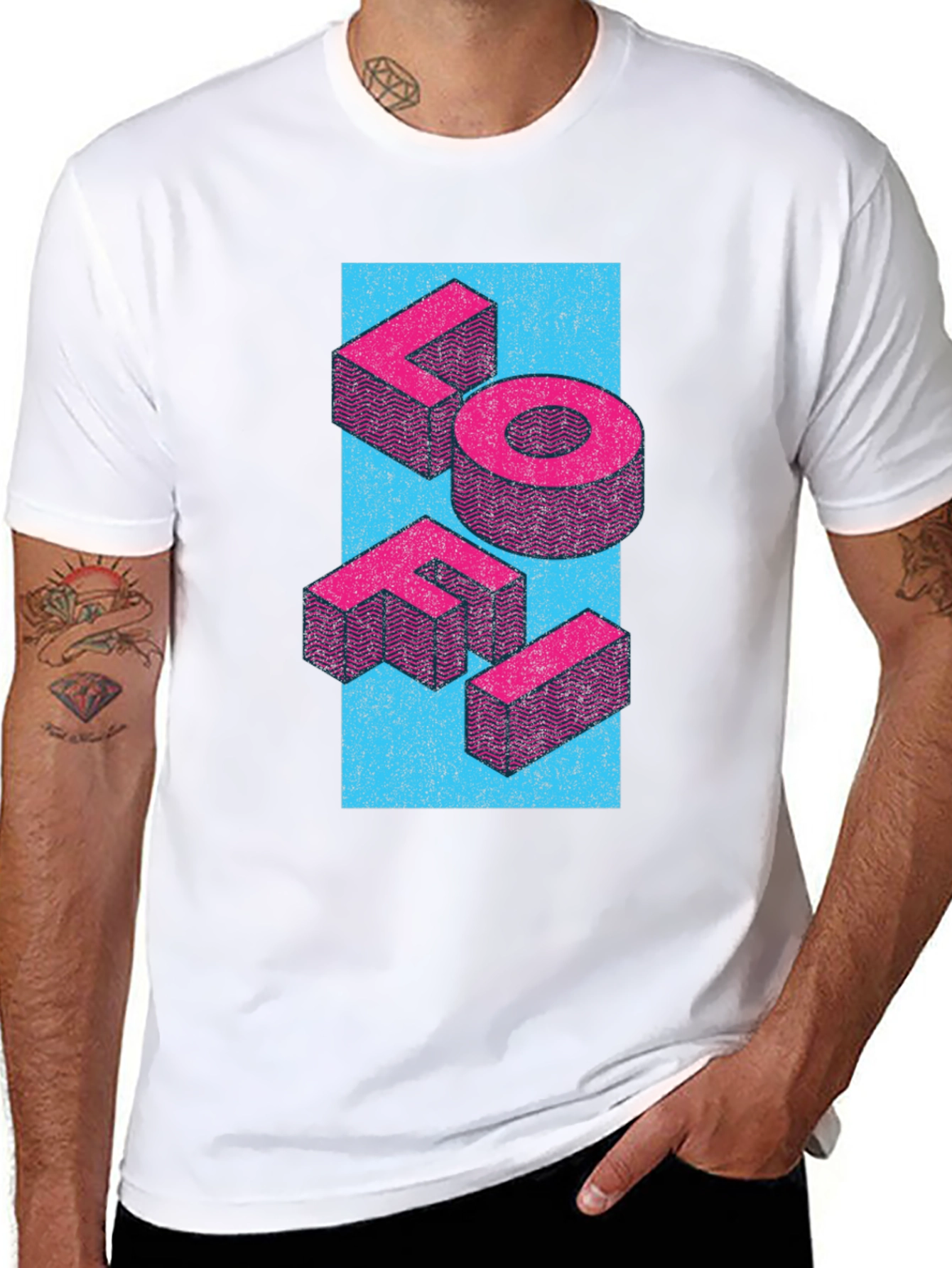 LOFI Graphic Tee - Retro 3D Design