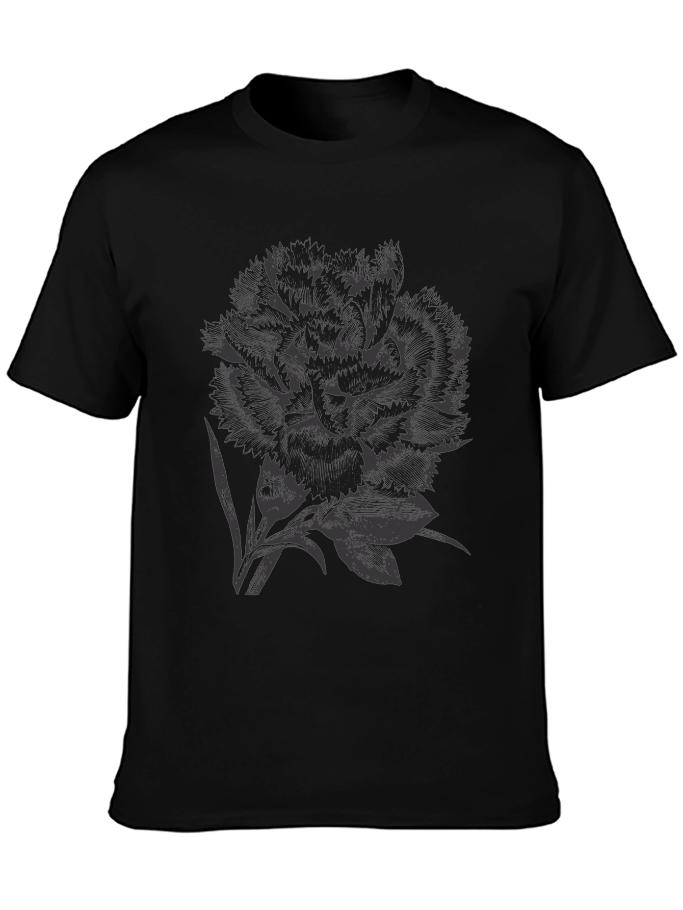 Black Floral Graphic Tee - Stylish Mens Shirt