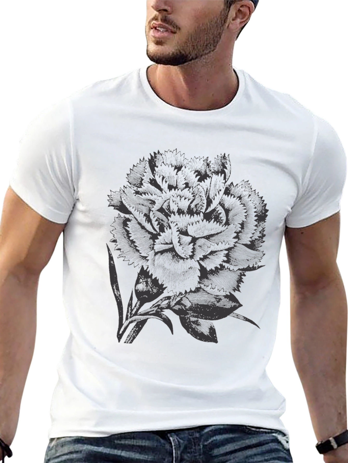 Black Floral Graphic Tee - Stylish Mens Shirt