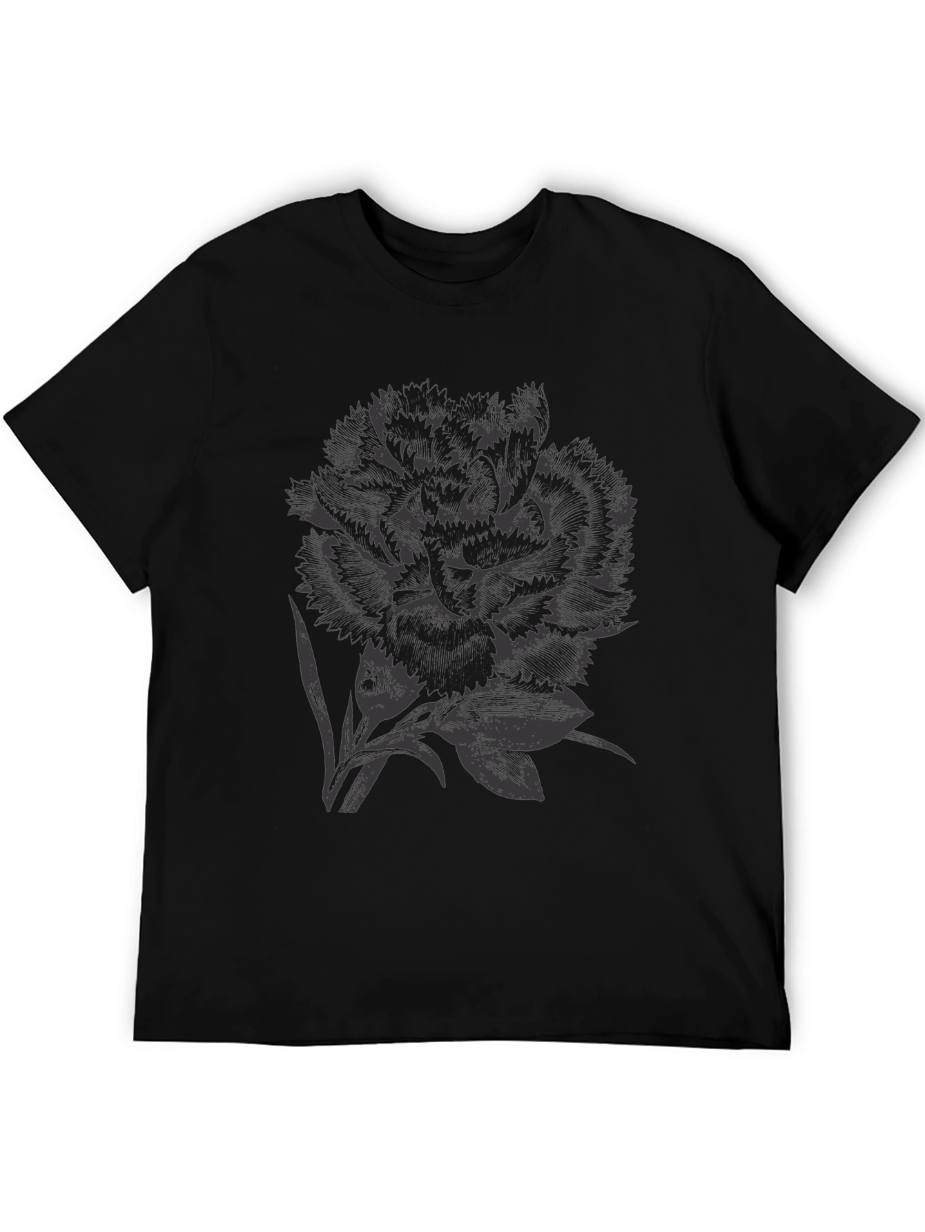 Black Floral Graphic Tee - Stylish Mens Shirt