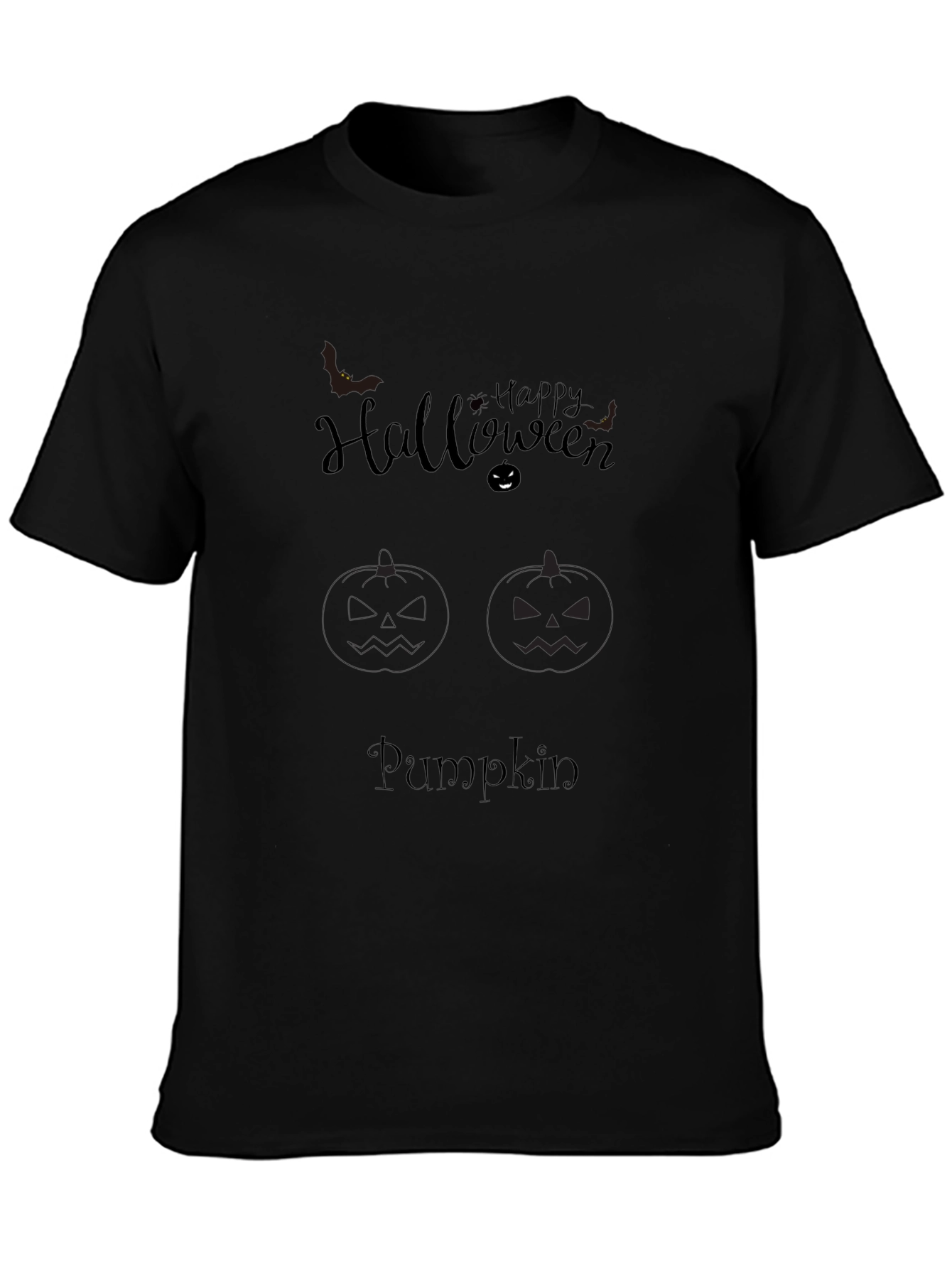 Halloween Pumpkin Graphic Tee - Mens Black T-Shirt