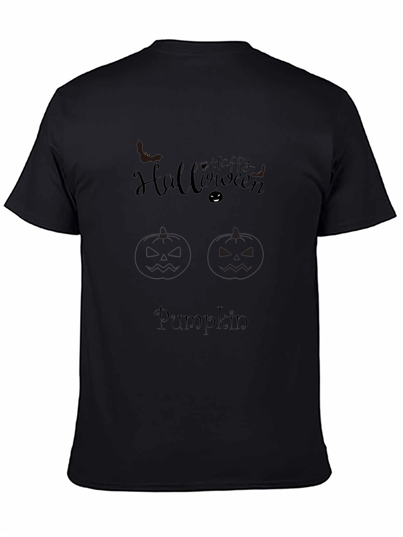 Halloween Pumpkin Graphic Tee - Mens Black T-Shirt