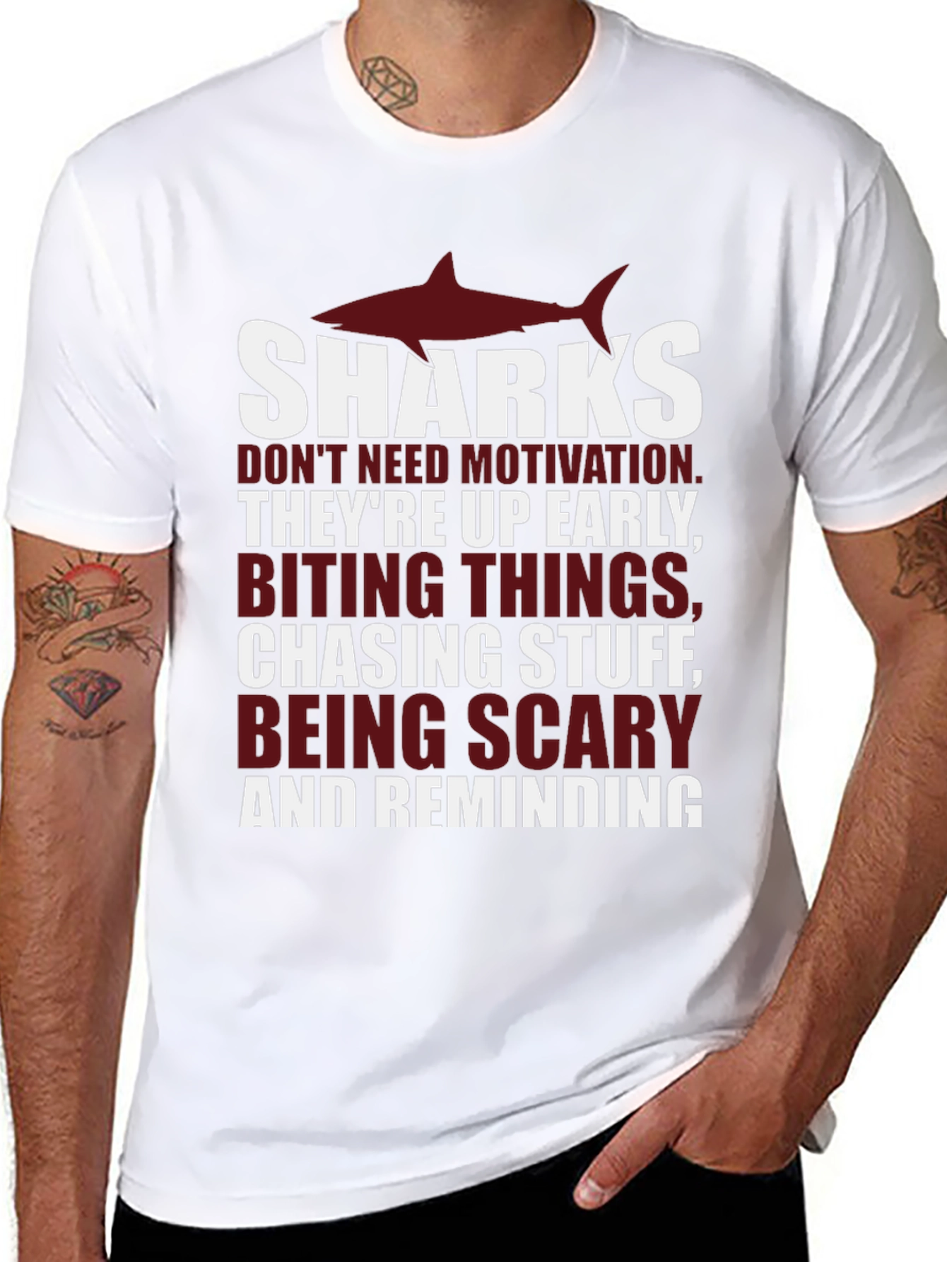 Shark Motivation T-Shirt - Up Early Biting