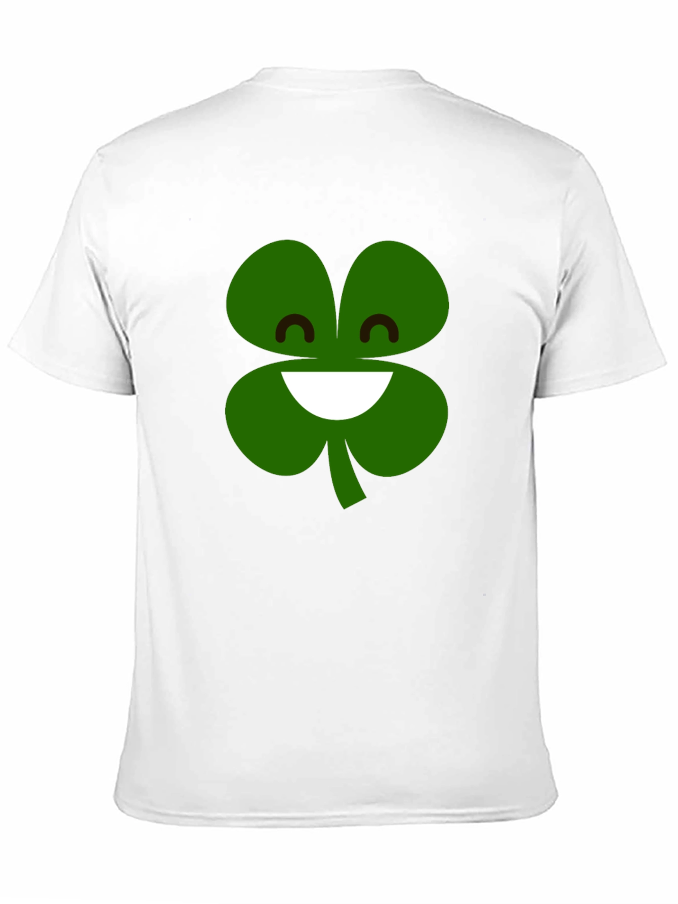 Lucky Clover Smiling Face T-Shirt - Black