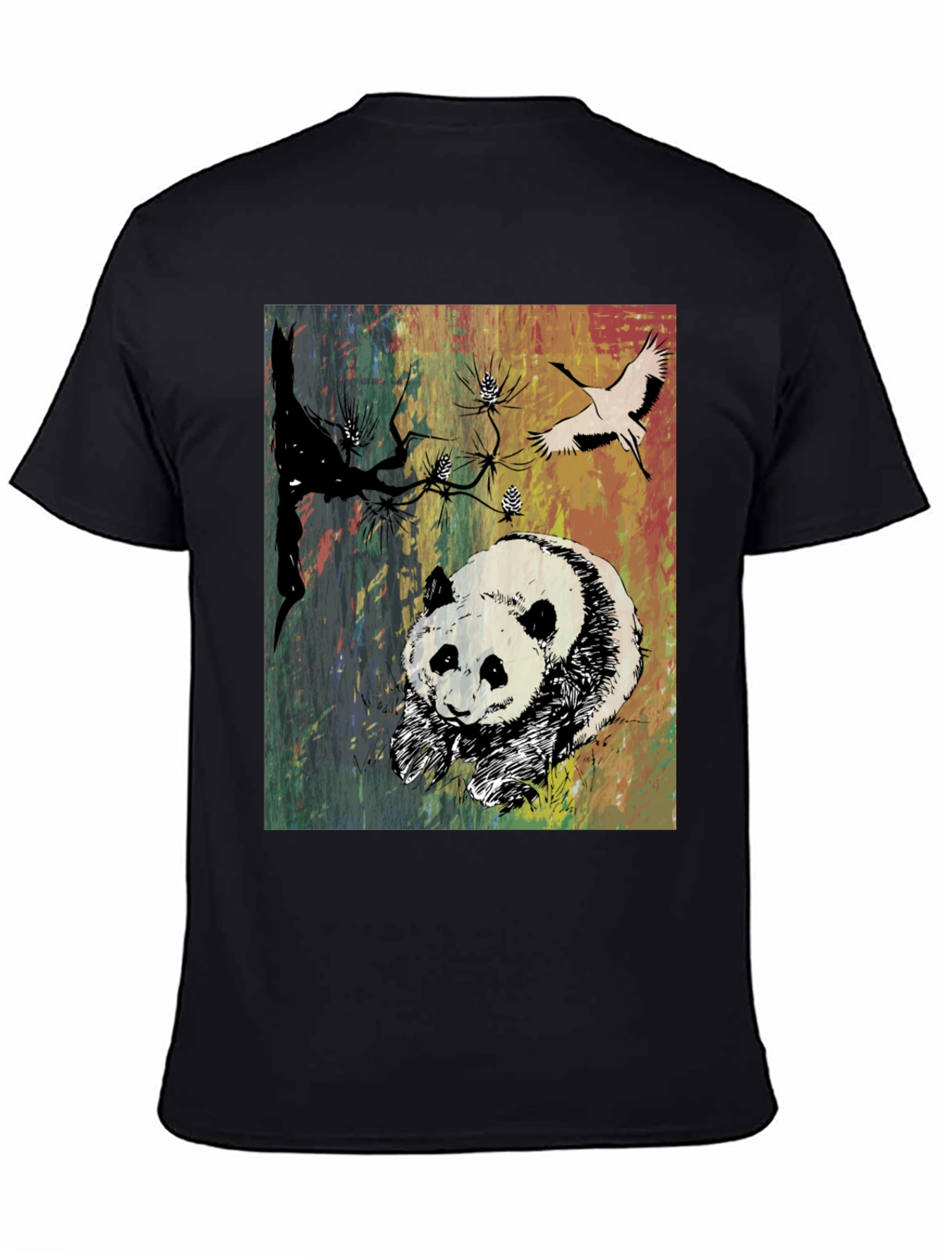 Panda Art Graphic Tee - Stylish Crew Neck T-Shirt