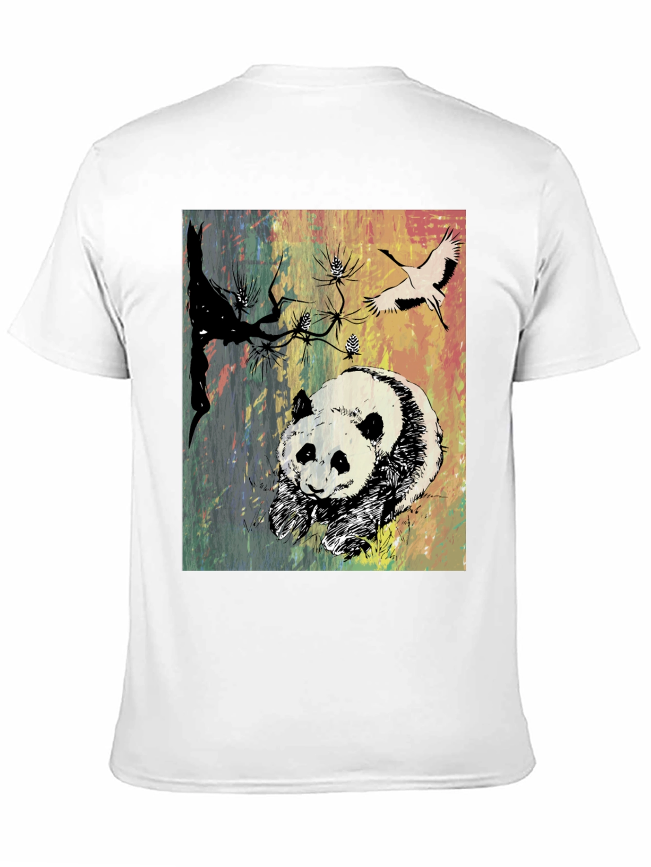 Panda Art Graphic Tee - Stylish Crew Neck T-Shirt