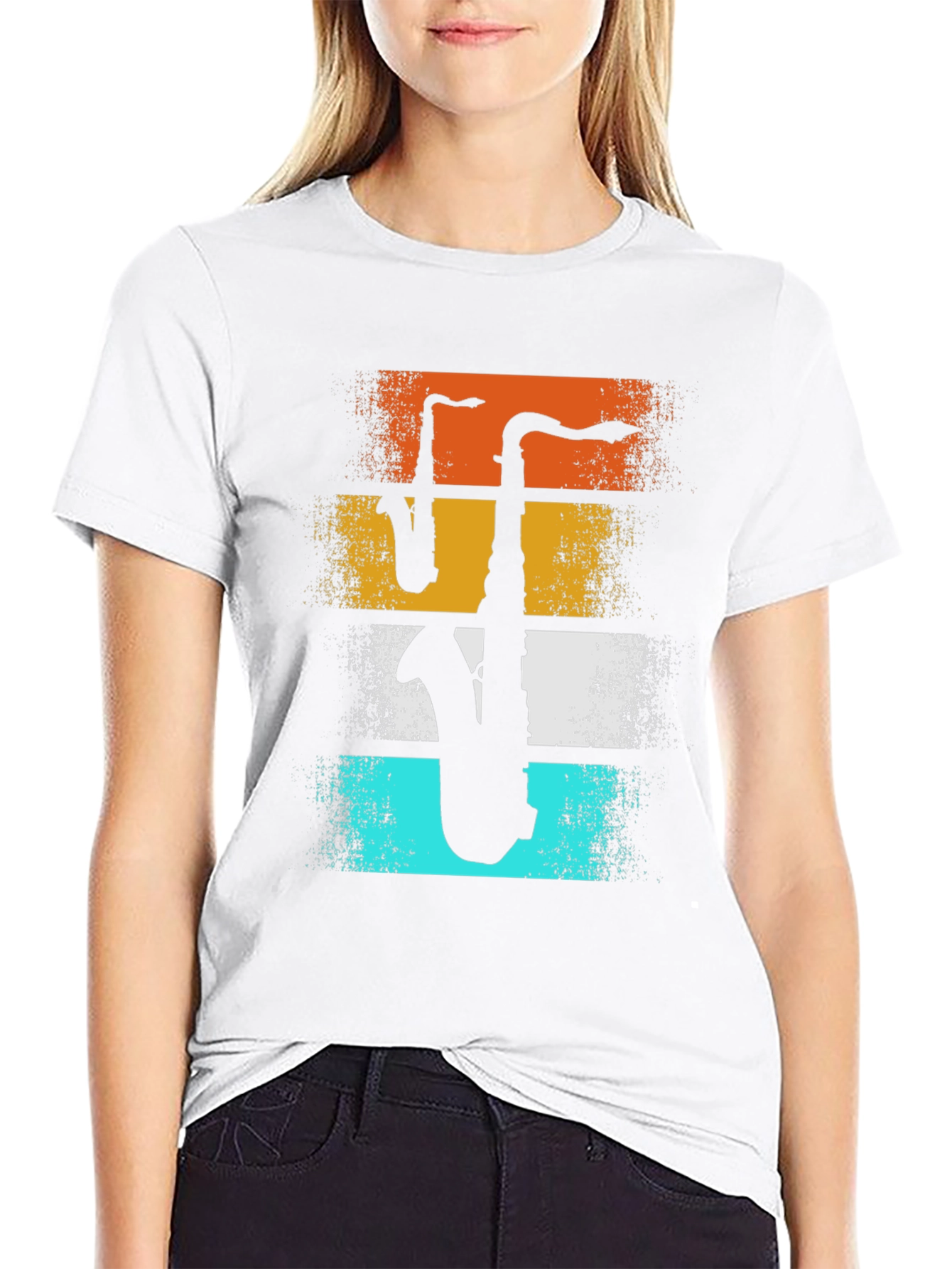 Retro Saxophone Graphic T-Shirt - Musical Instrument Tee