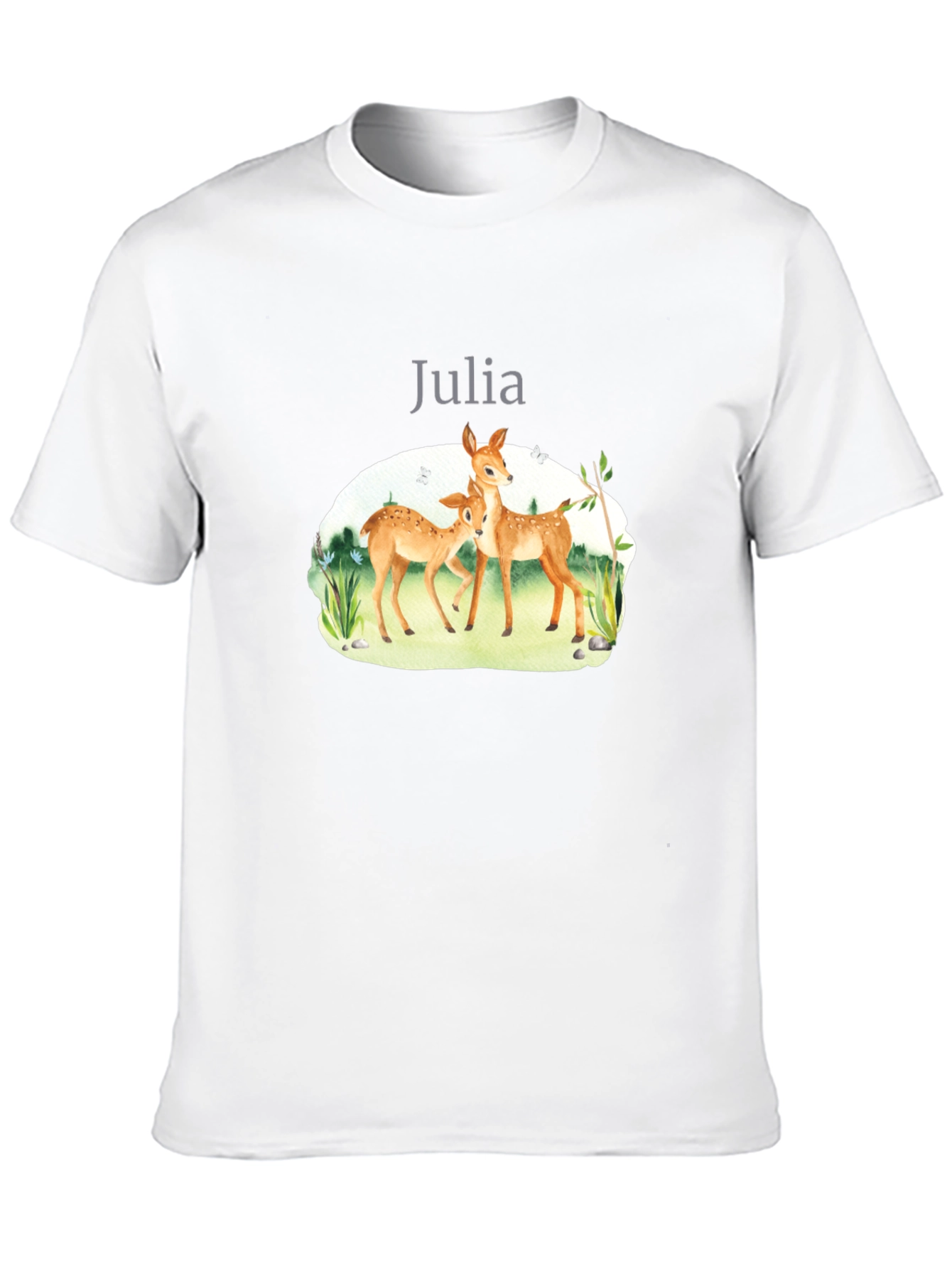 Deer Family Personalized Black T-Shirt