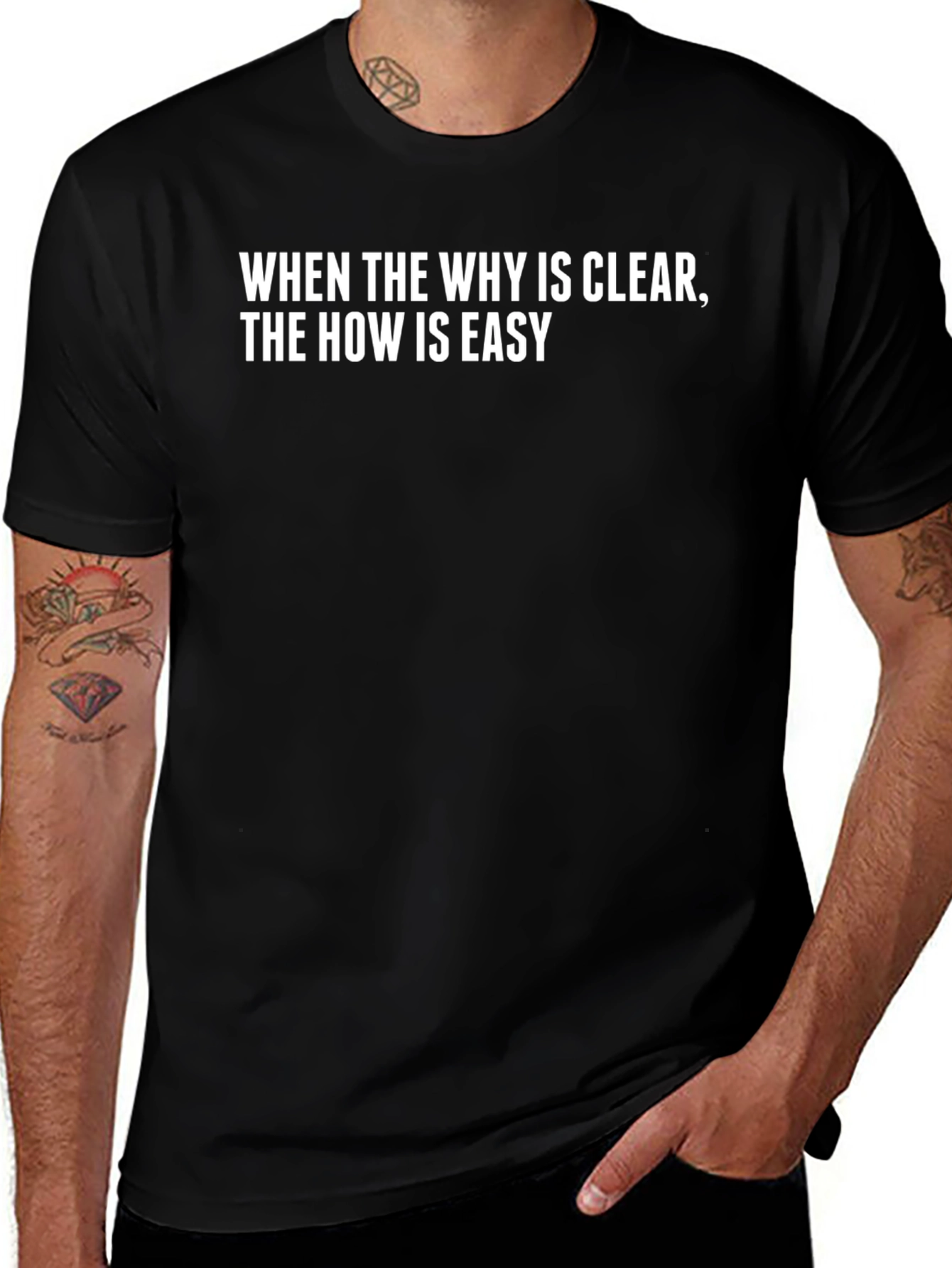 Inspirational Black T-Shirt: When The Why Is Clear...