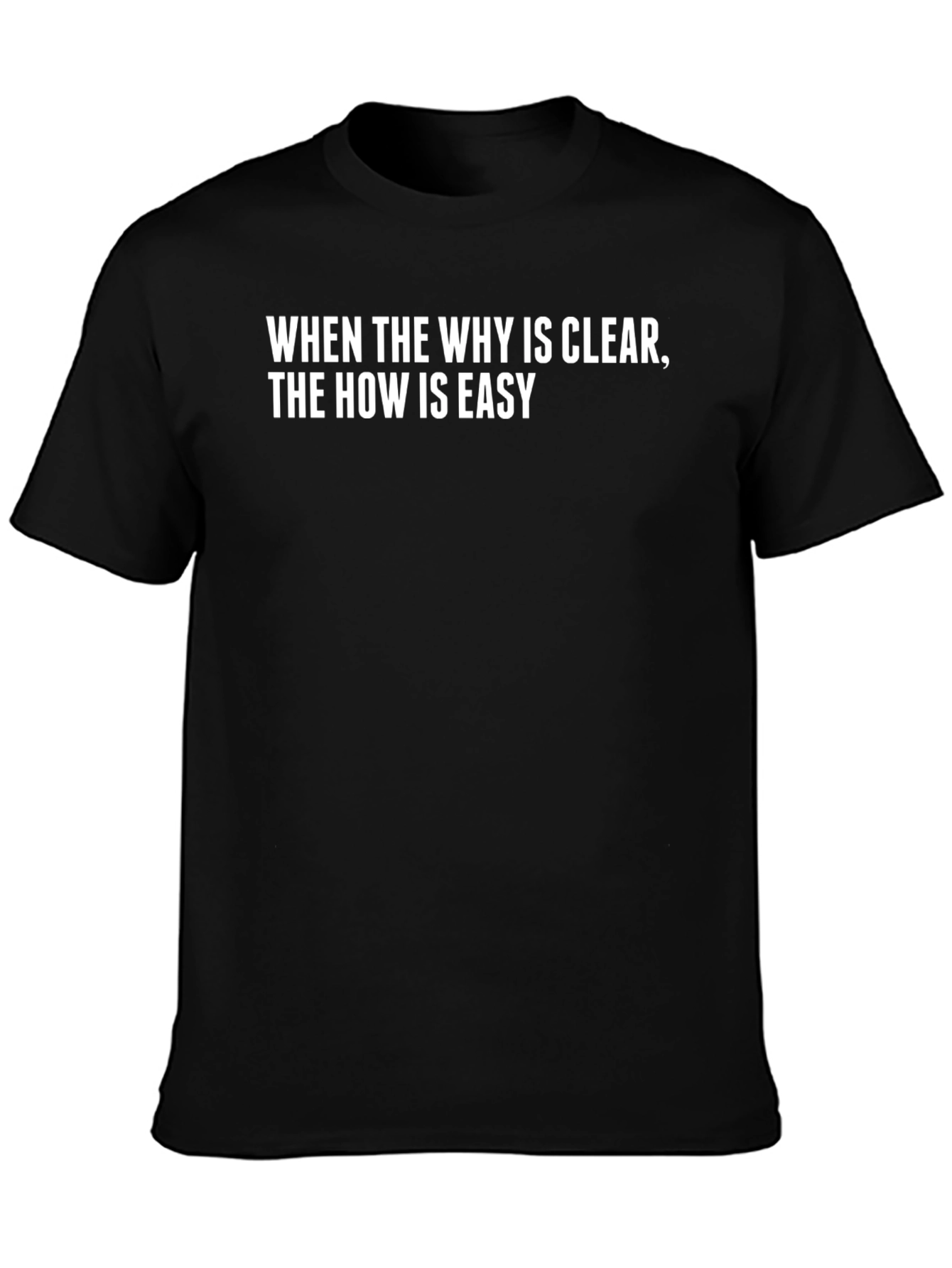 Inspirational Black T-Shirt: When The Why Is Clear...