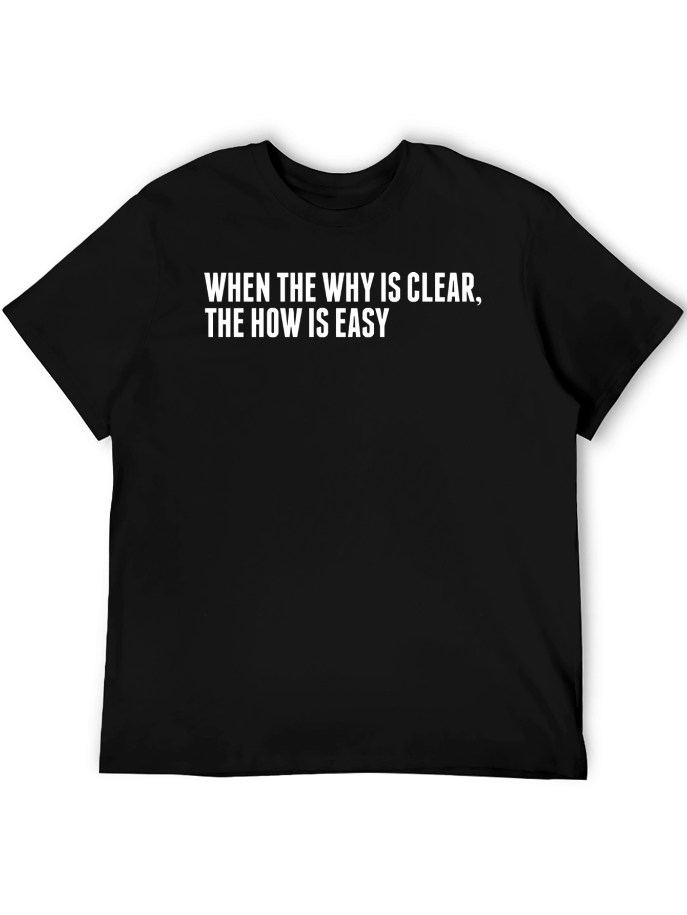 Inspirational Black T-Shirt: When The Why Is Clear...