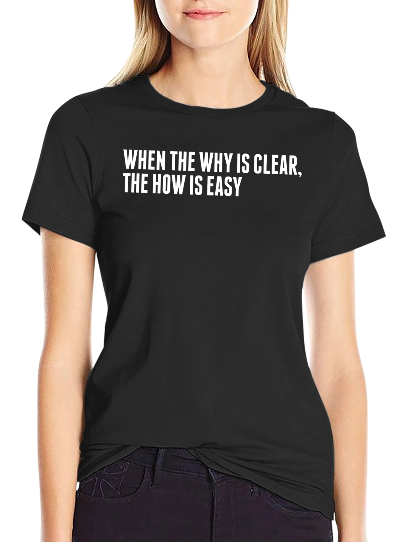 Inspirational Black T-Shirt: When The Why Is Clear...