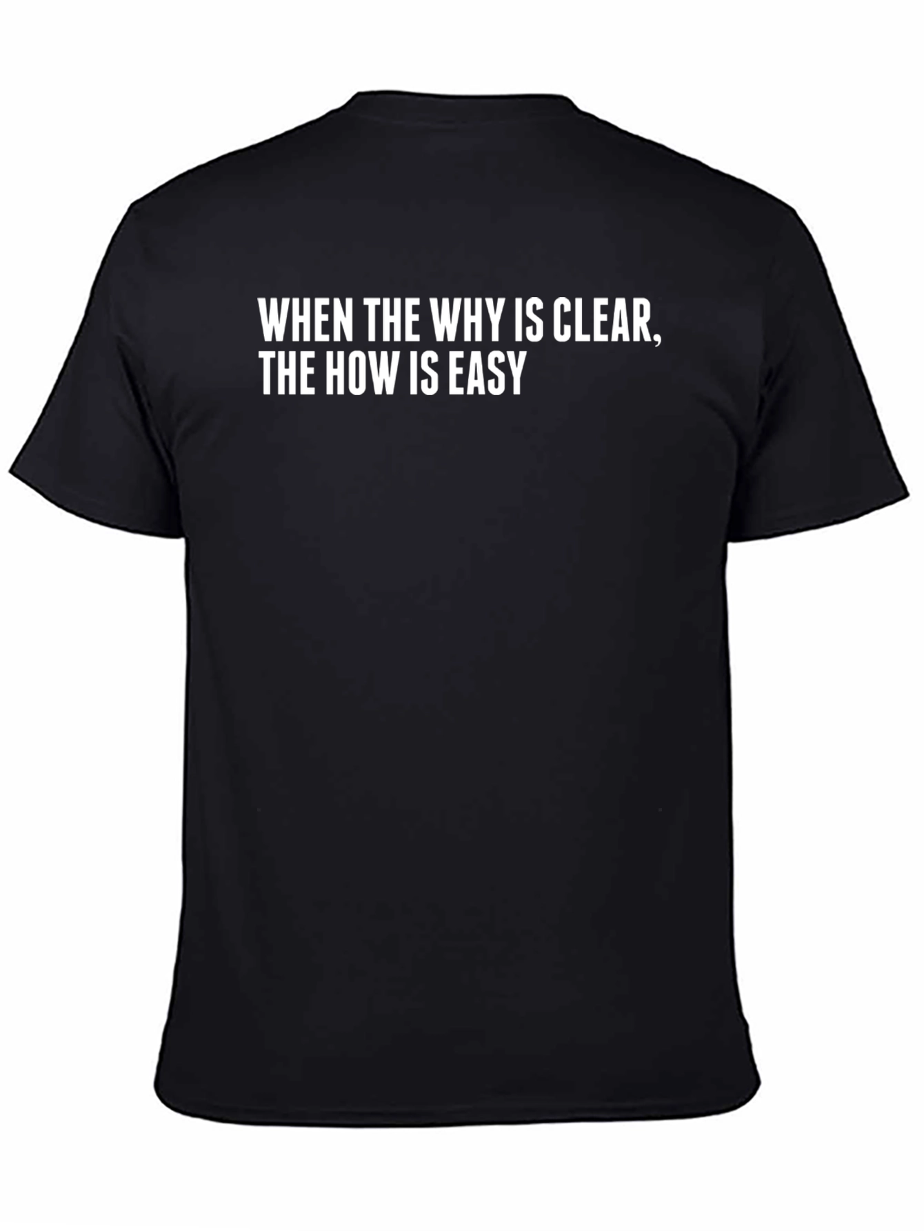 Inspirational Black T-Shirt: When The Why Is Clear...