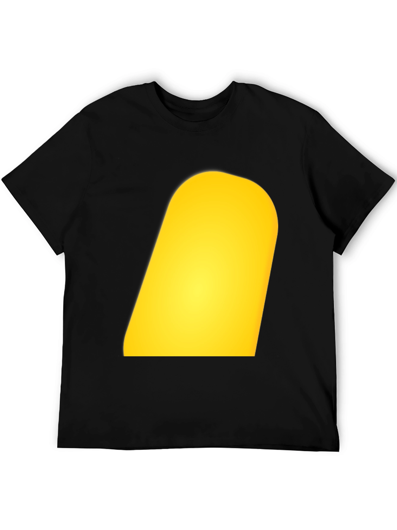 Mens Black T-Shirt with Yellow Design
