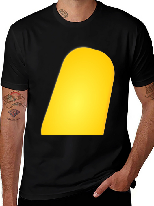 Mens Black T-Shirt with Yellow Design