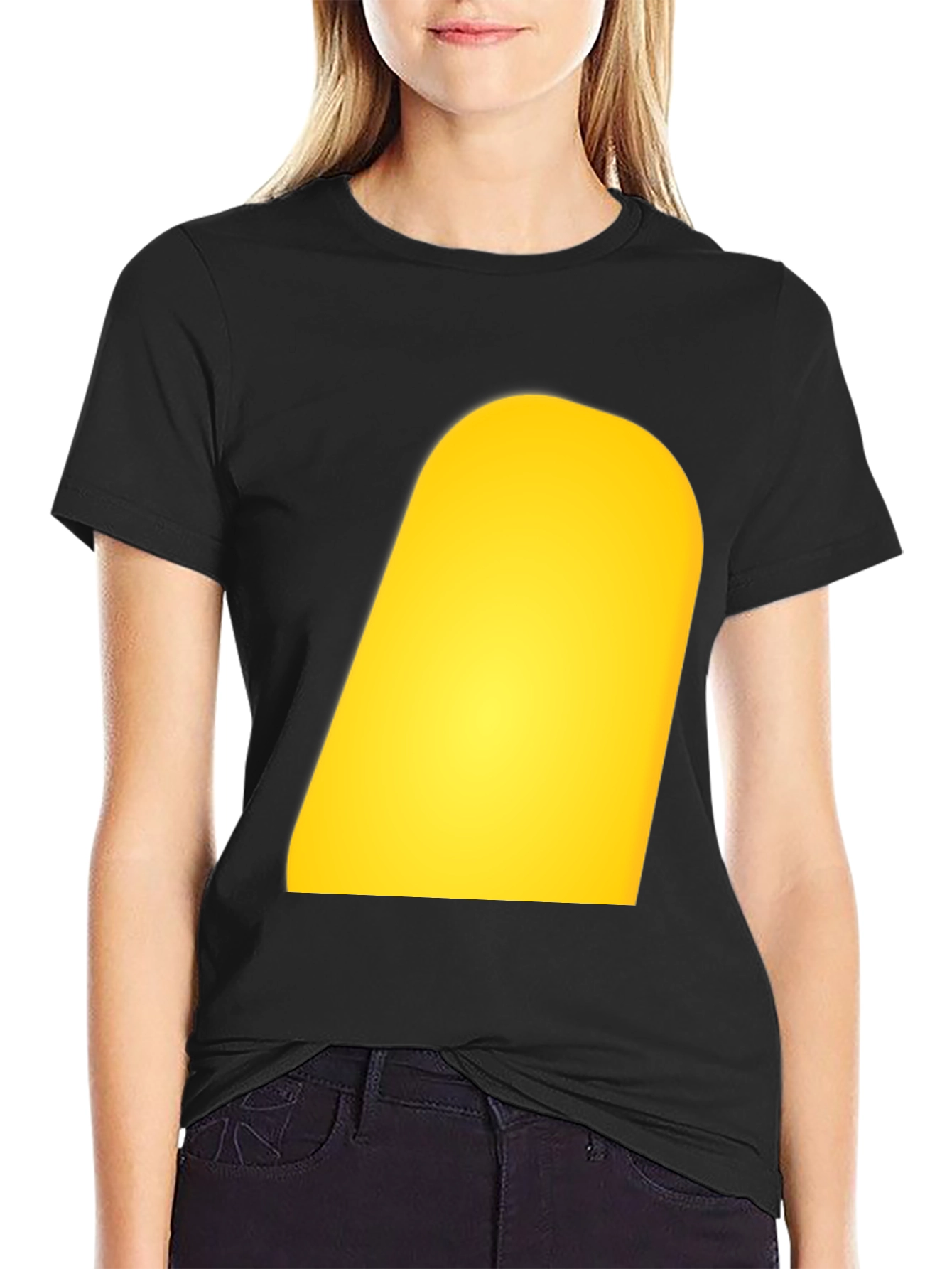 Mens Black T-Shirt with Yellow Design