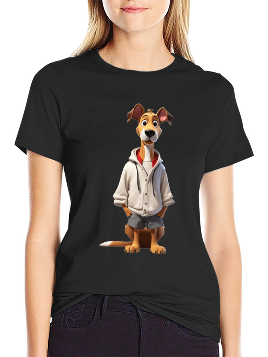Dog Cartoon Graphic Tee - Cool Canine Style