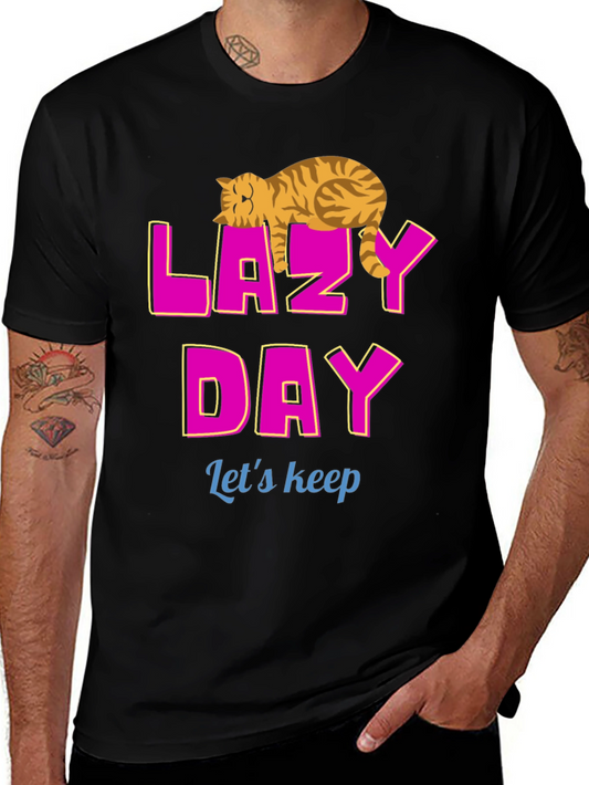 Lazy Day Cat Nap Graphic Tee - Relax in Style!