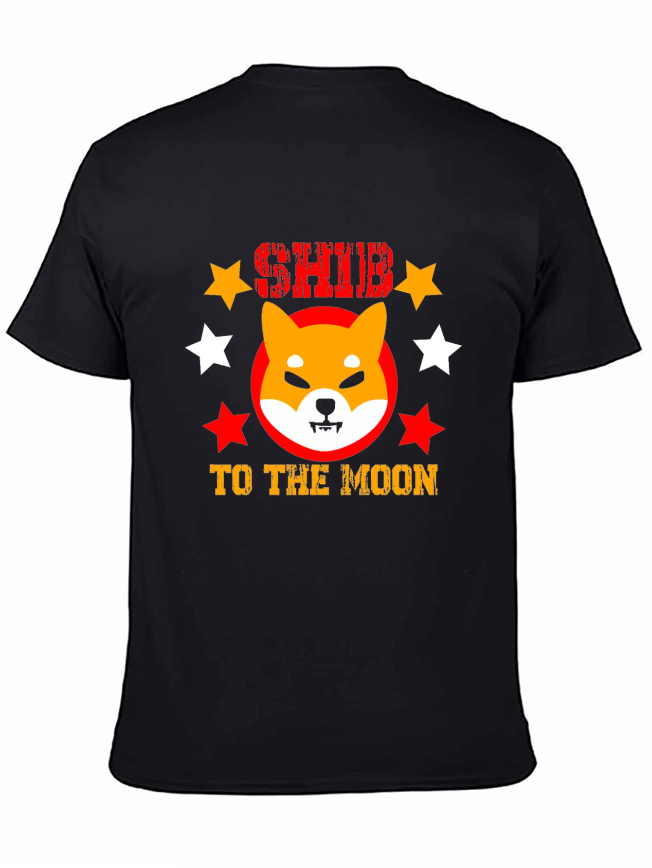 Shiba Inu To The Moon Black Graphic Tee