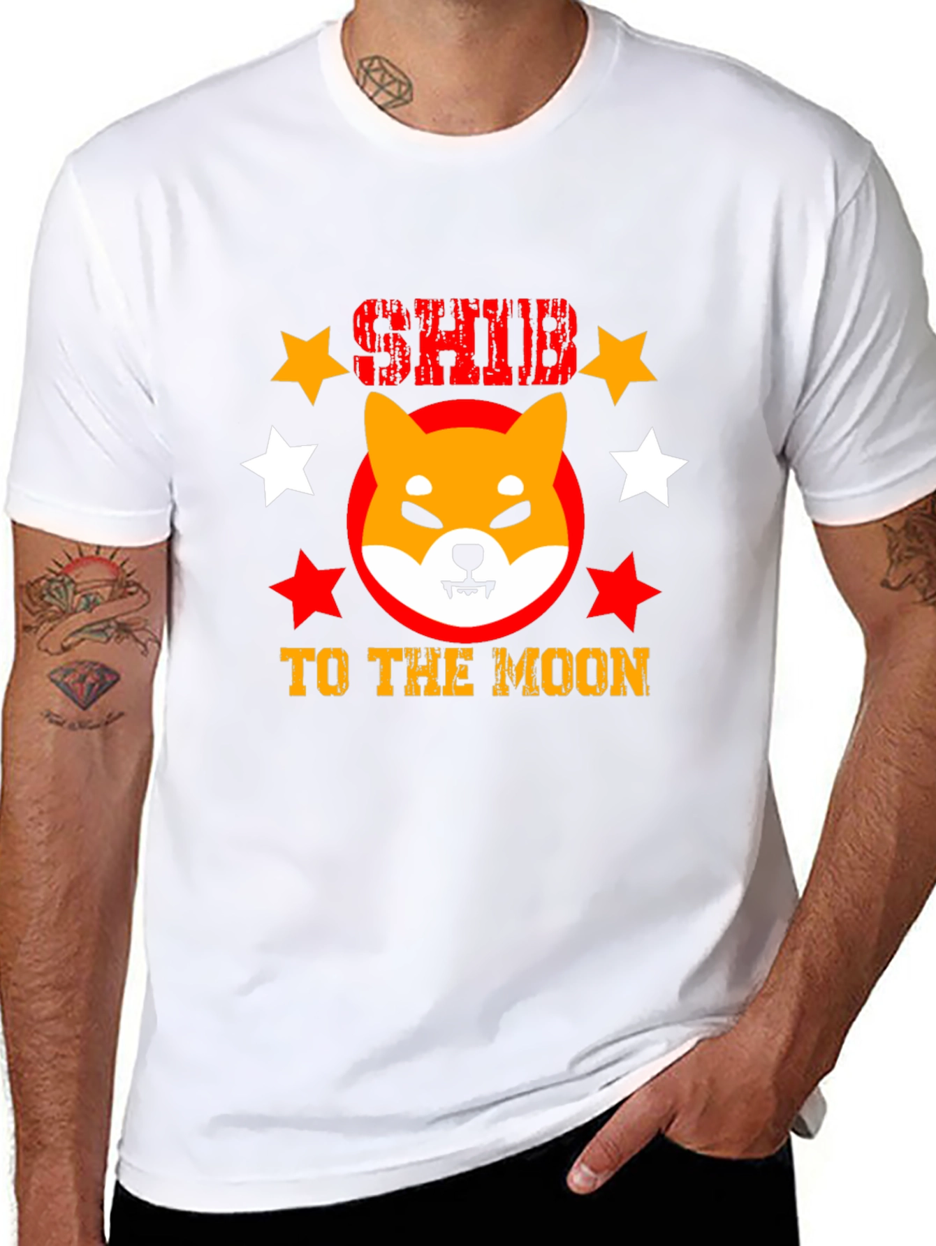 Shiba Inu To The Moon Black Graphic Tee