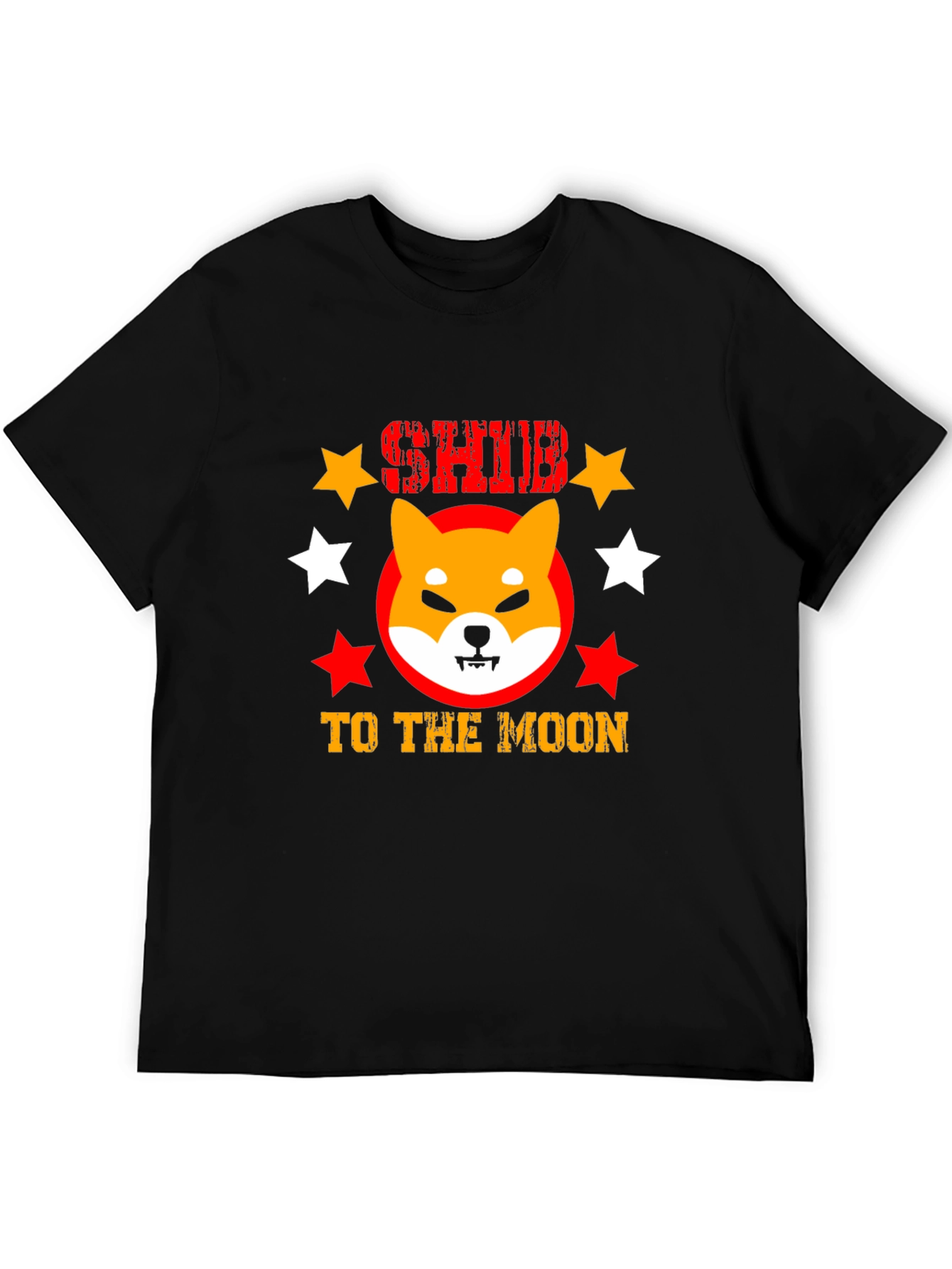 Shiba Inu To The Moon Black Graphic Tee