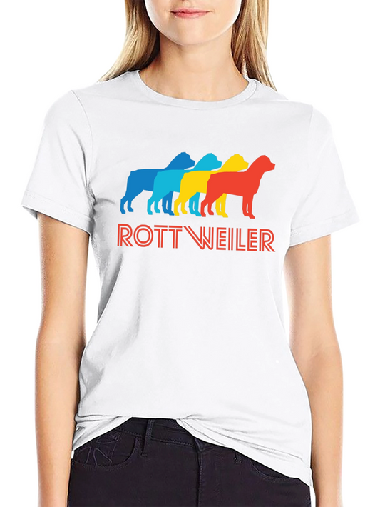 Retro Rottweiler Graphic Tee - Black