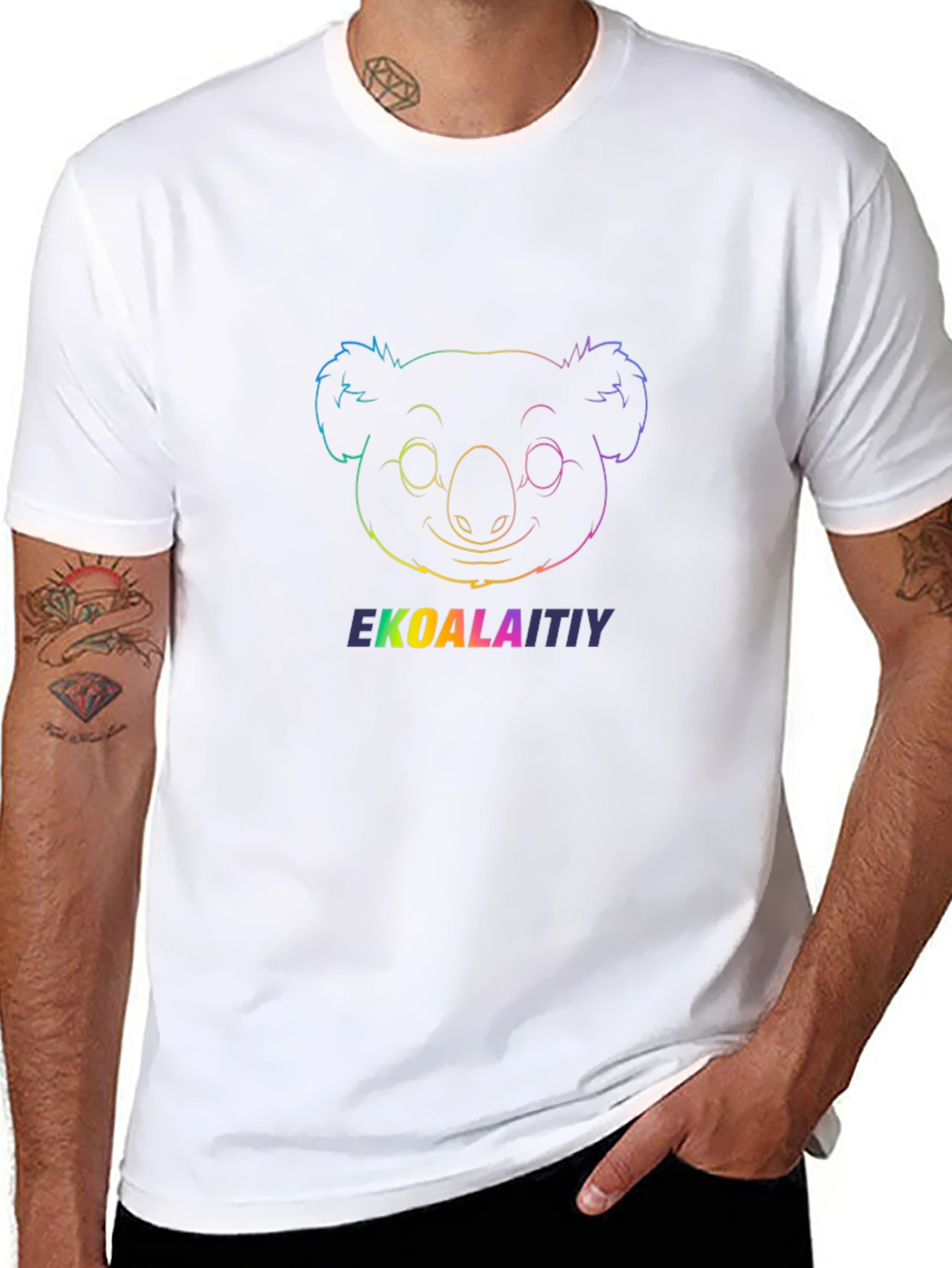 Rainbow Koala T-Shirt - Ekoalaitiy Graphic Print