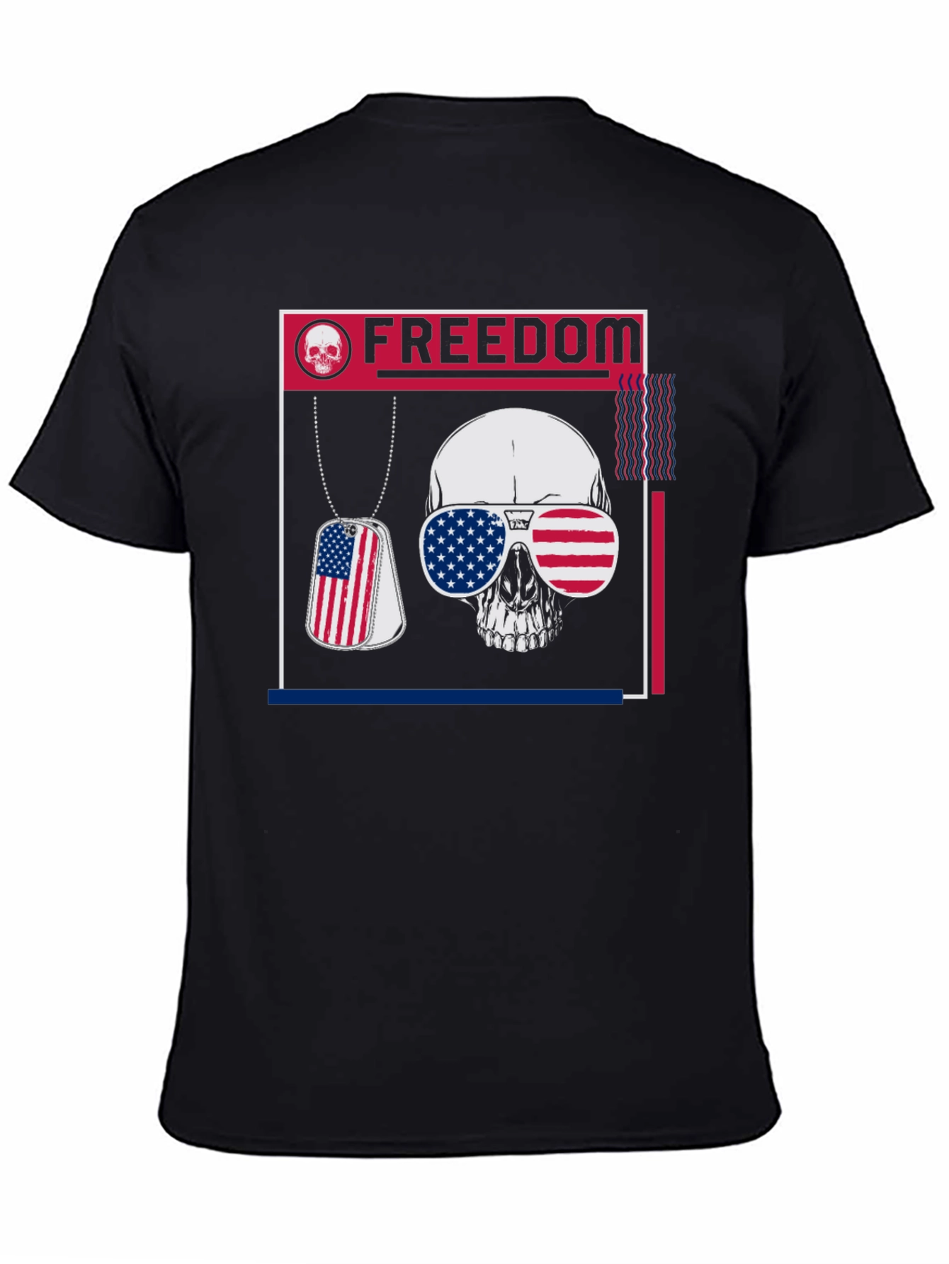 Freedom Skull Graphic T-Shirt