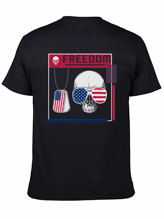 Freedom Skull Graphic T-Shirt