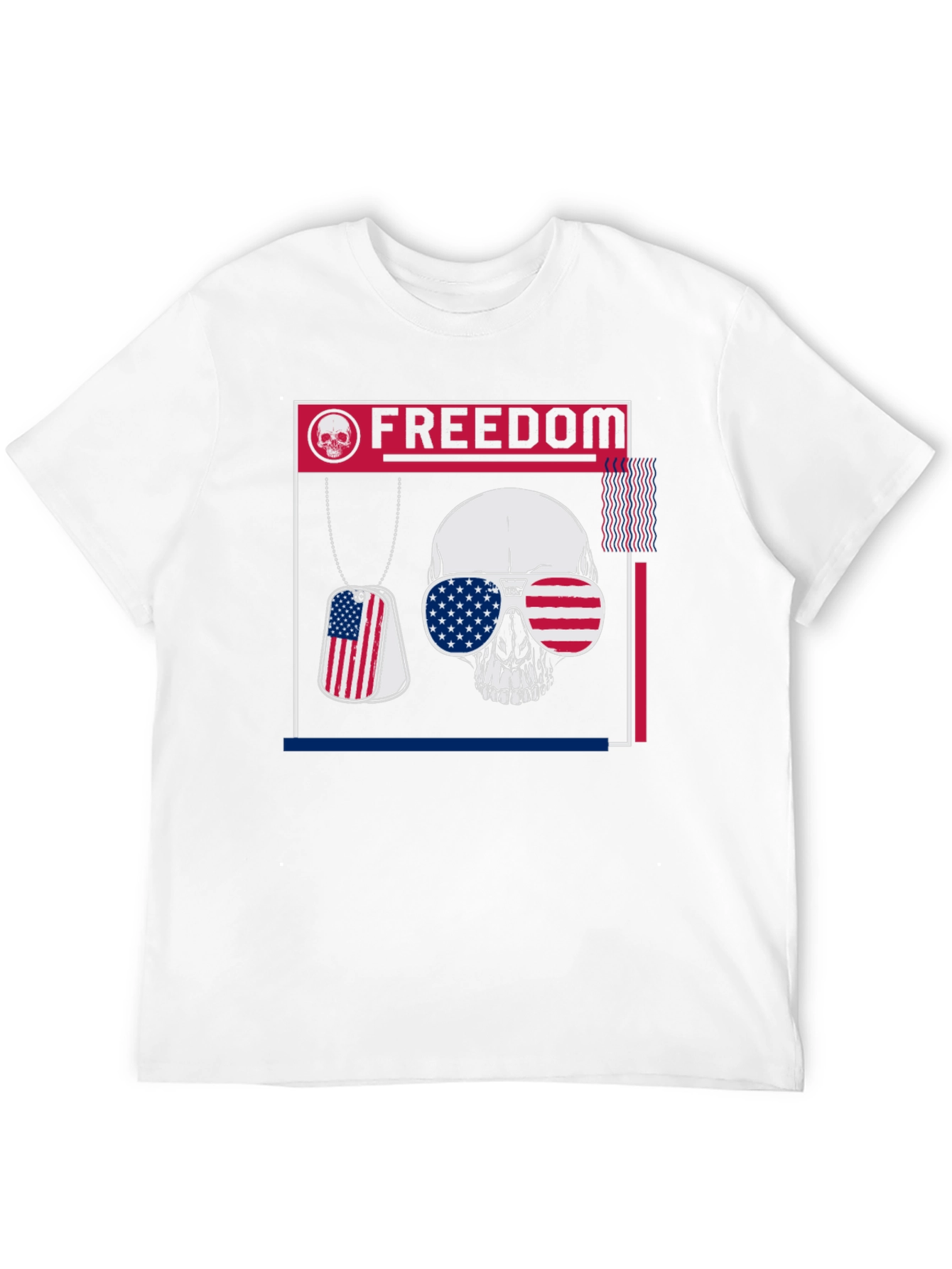 Freedom Skull Graphic T-Shirt