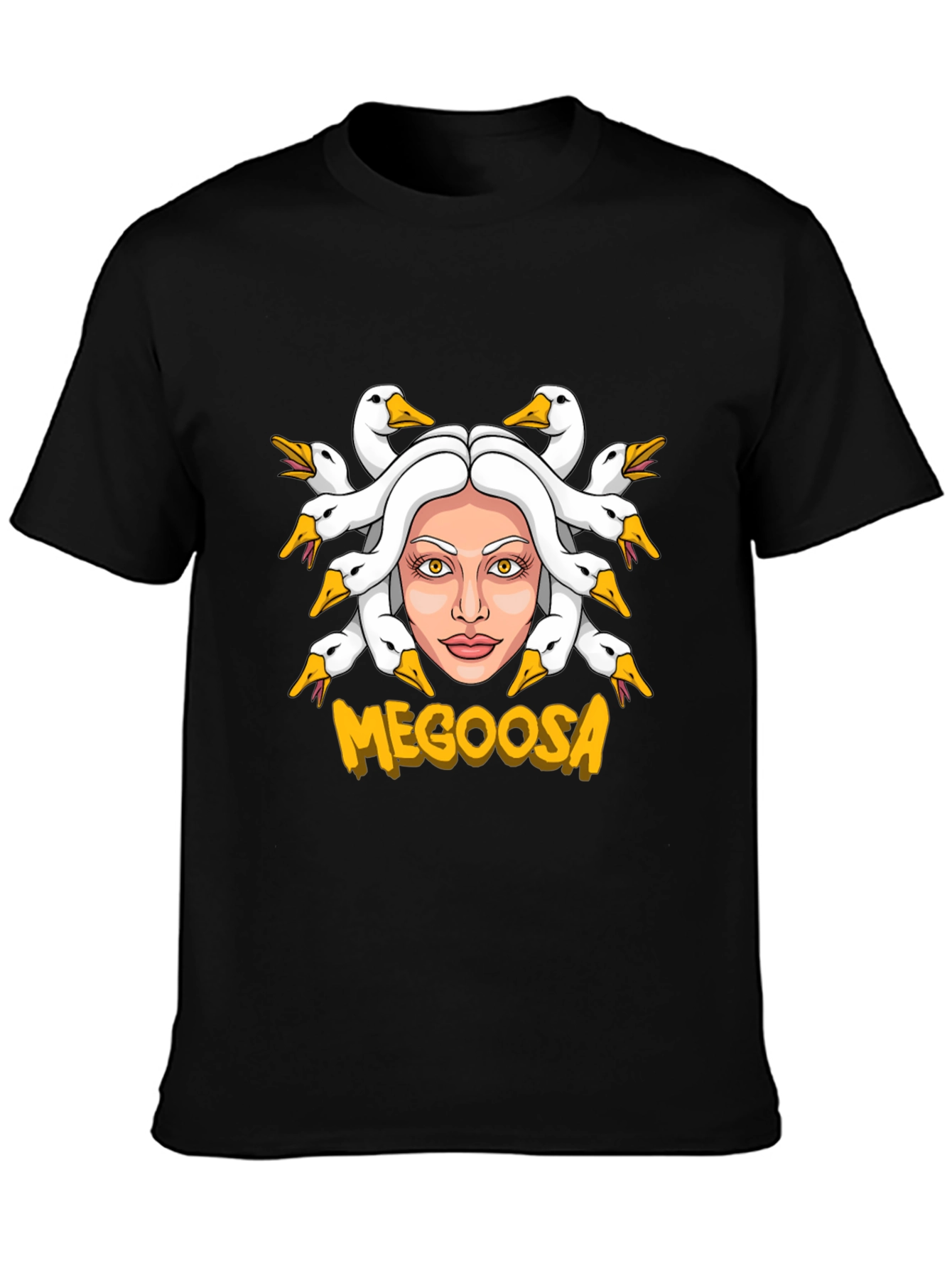 MEGOOSA Goose Medusa Funny Graphic T-Shirt