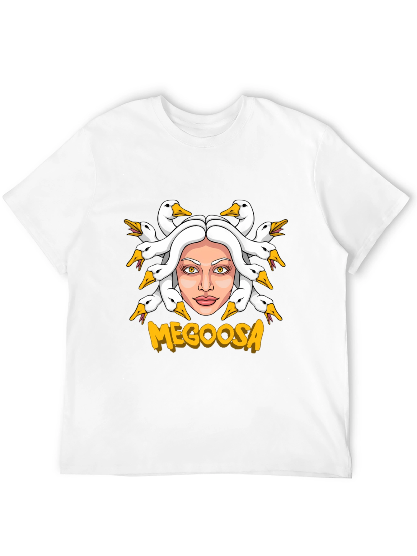 MEGOOSA Goose Medusa Funny Graphic T-Shirt