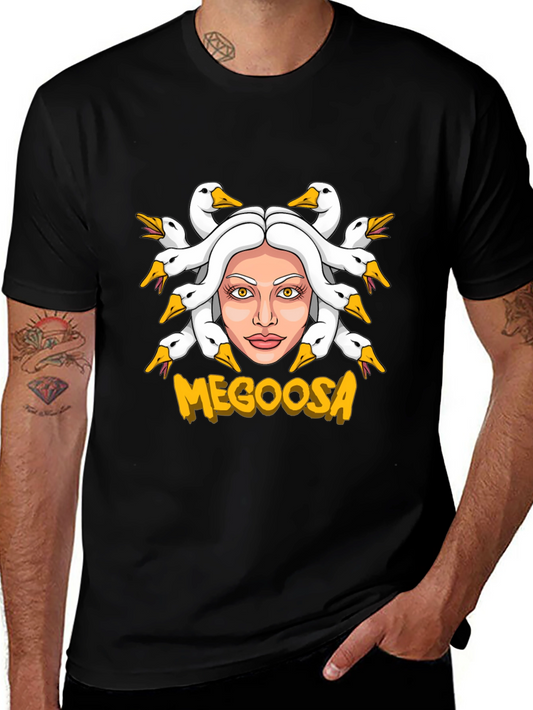 MEGOOSA Goose Medusa Funny Graphic T-Shirt