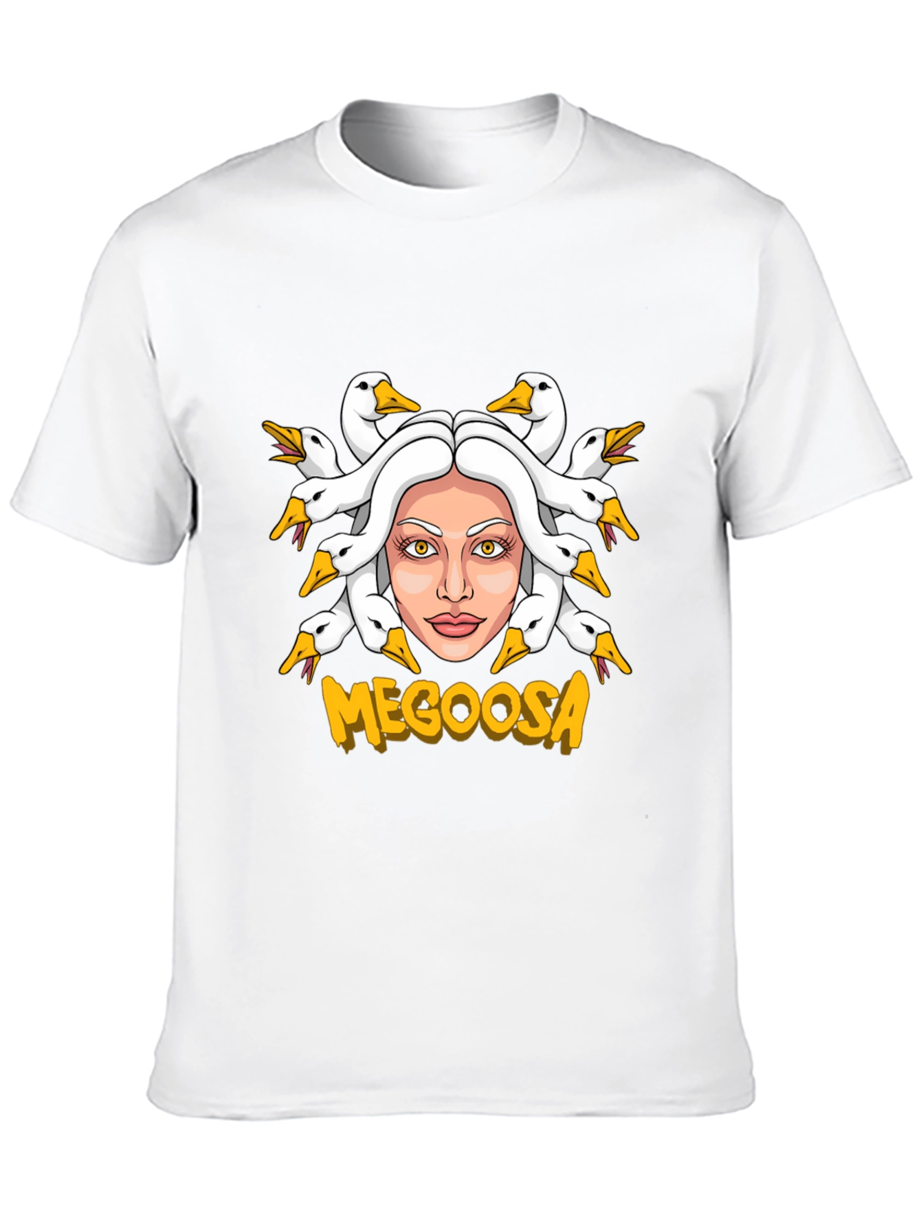 MEGOOSA Goose Medusa Funny Graphic T-Shirt