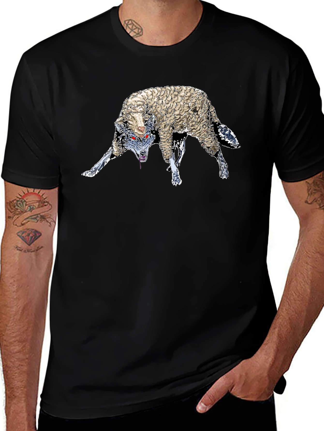 Wolf in Sheeps Clothing Graphic Tee - Black