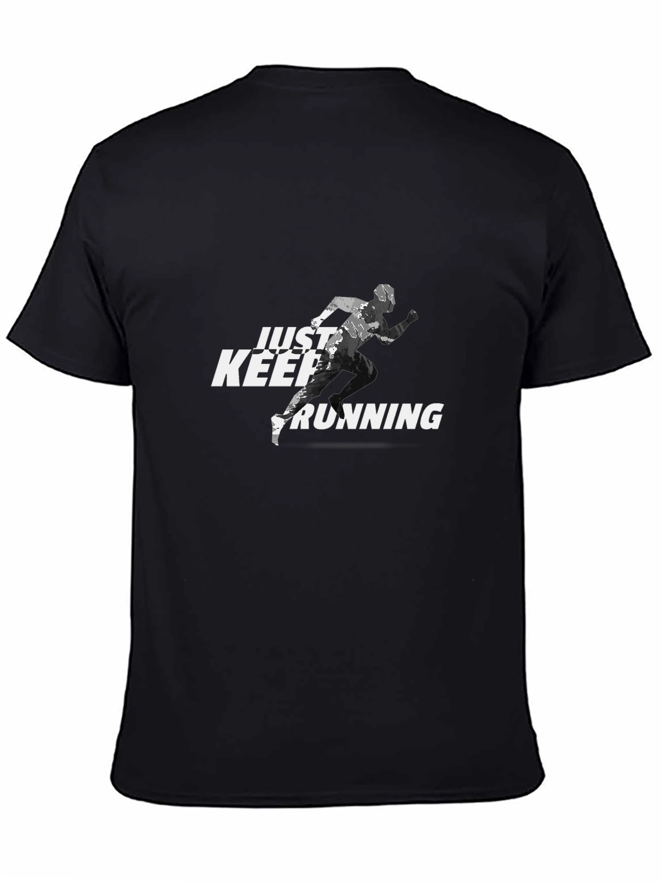 Just Keep Running Graphic Tee - Black
