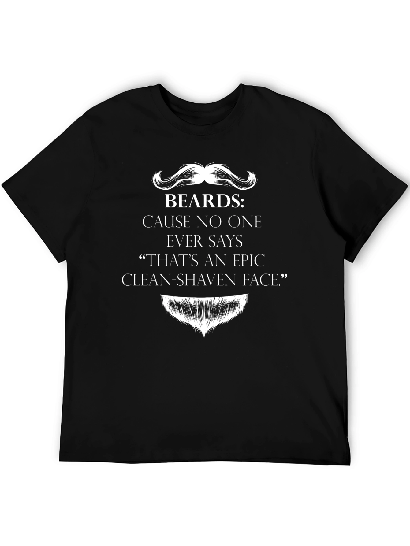 Funny Beard Graphic T-Shirt - Epic Clean-Shaven Face