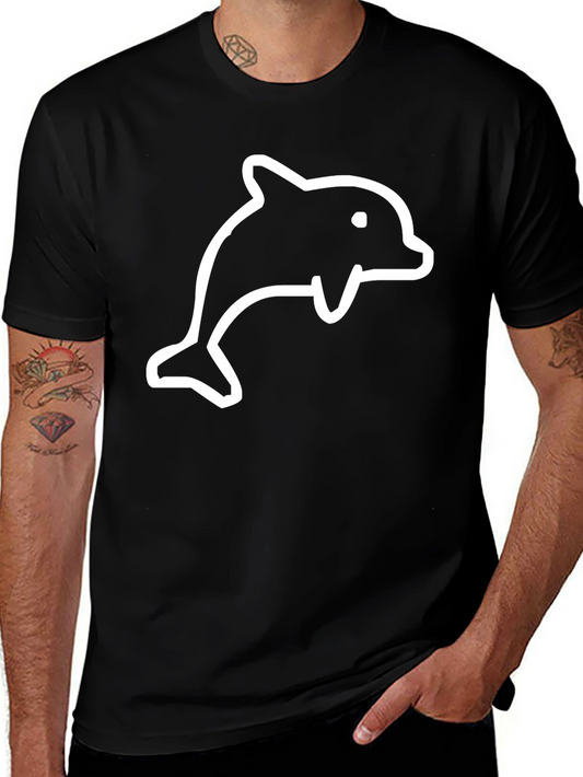 Black Dolphin T-Shirt - Casual Cotton Tee