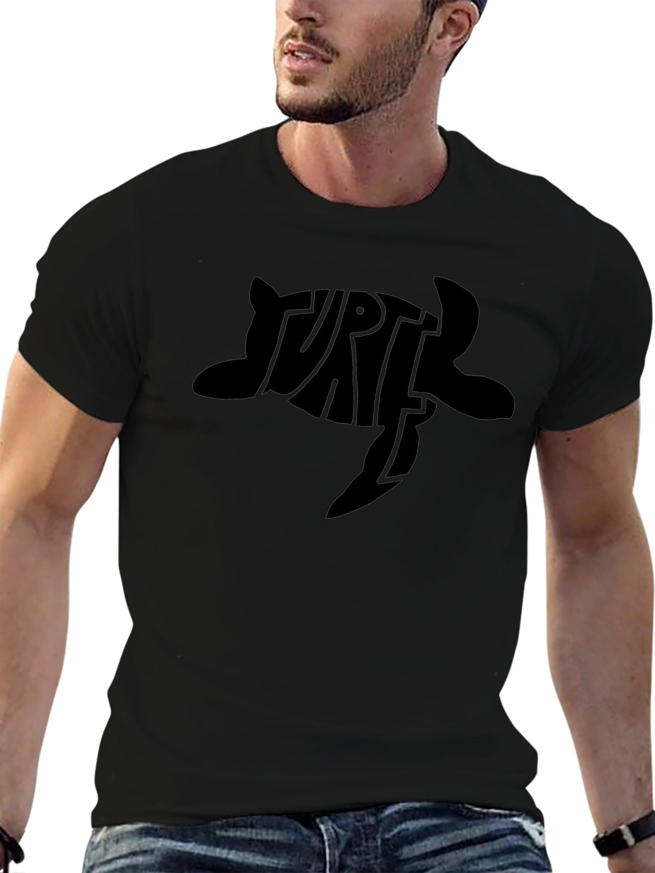 Turtle Typography Black T-Shirt