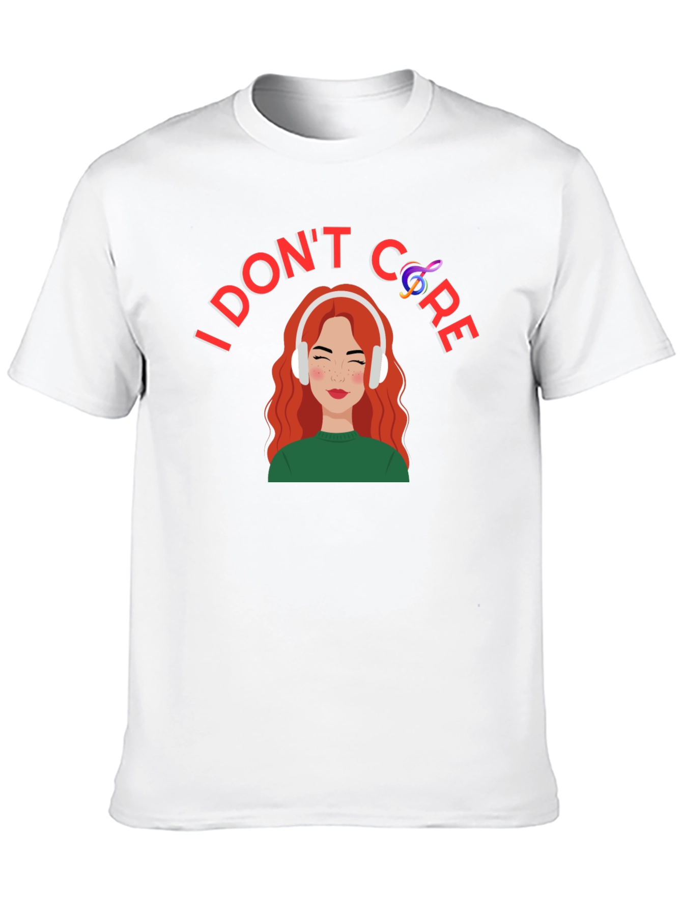 I Dont Care T-Shirt: Music Lover Graphic Tee