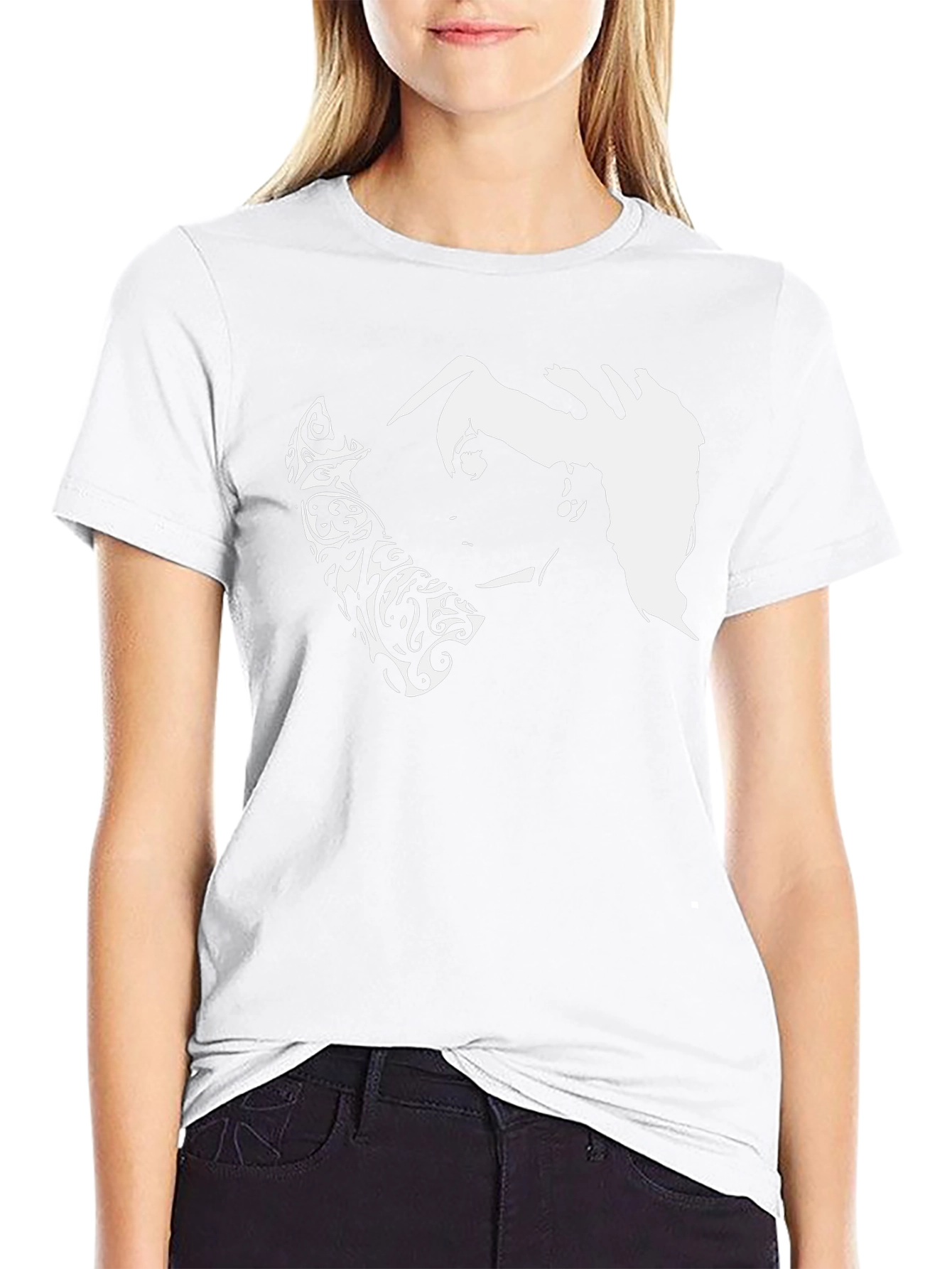Abstract Graphic Print Black Casual Tee