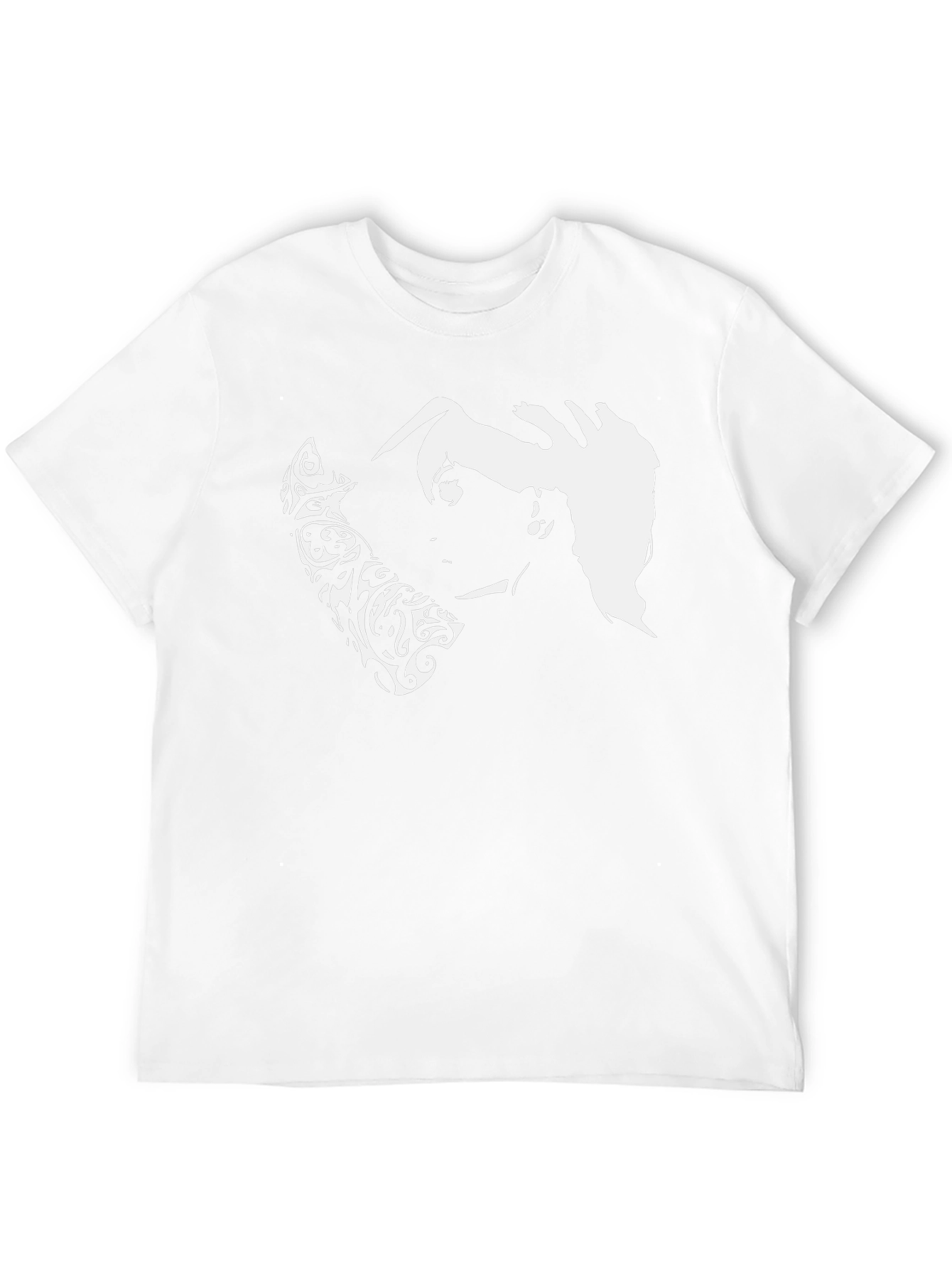 Abstract Graphic Print Black Casual Tee