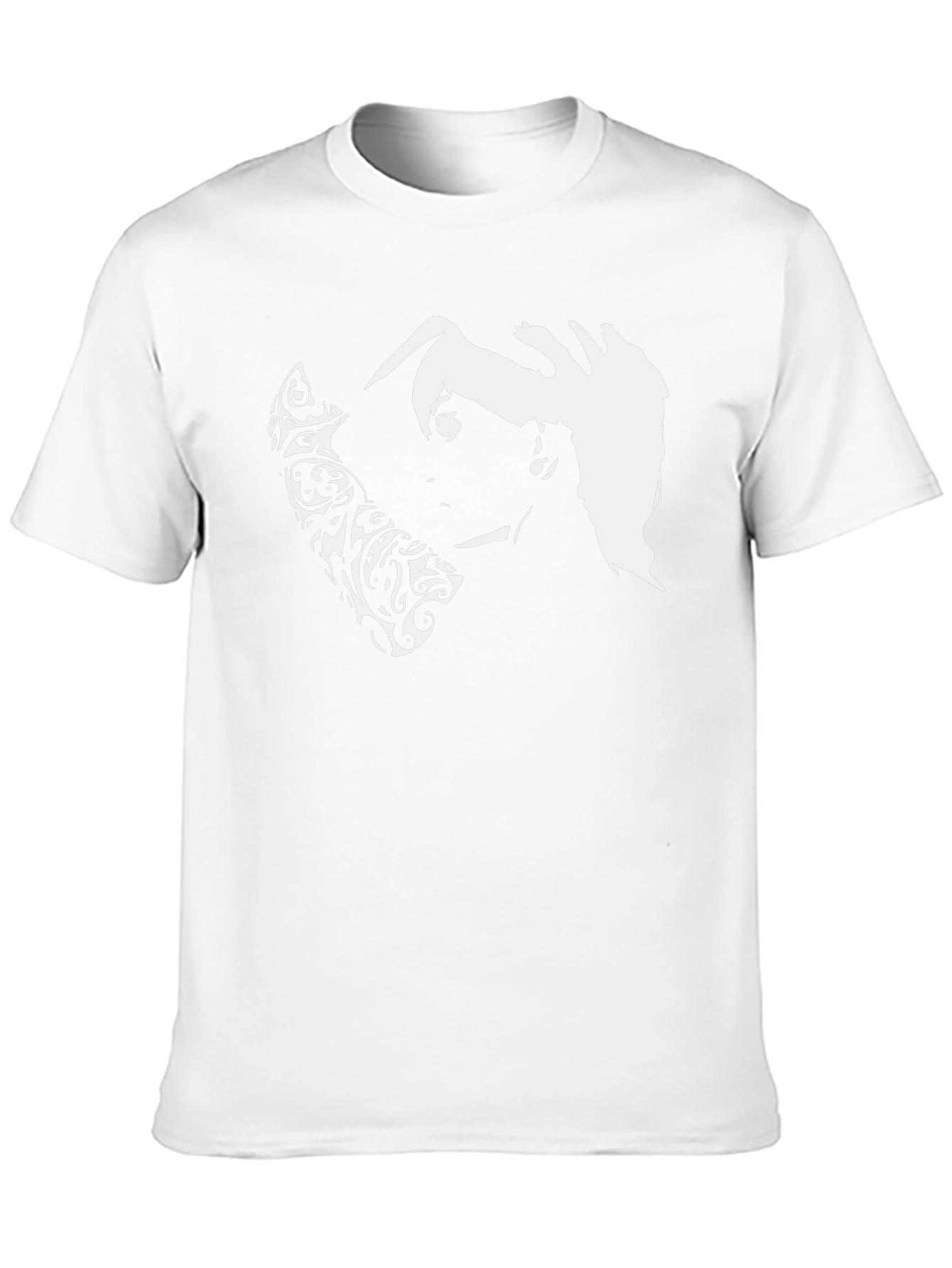 Abstract Graphic Print Black Casual Tee