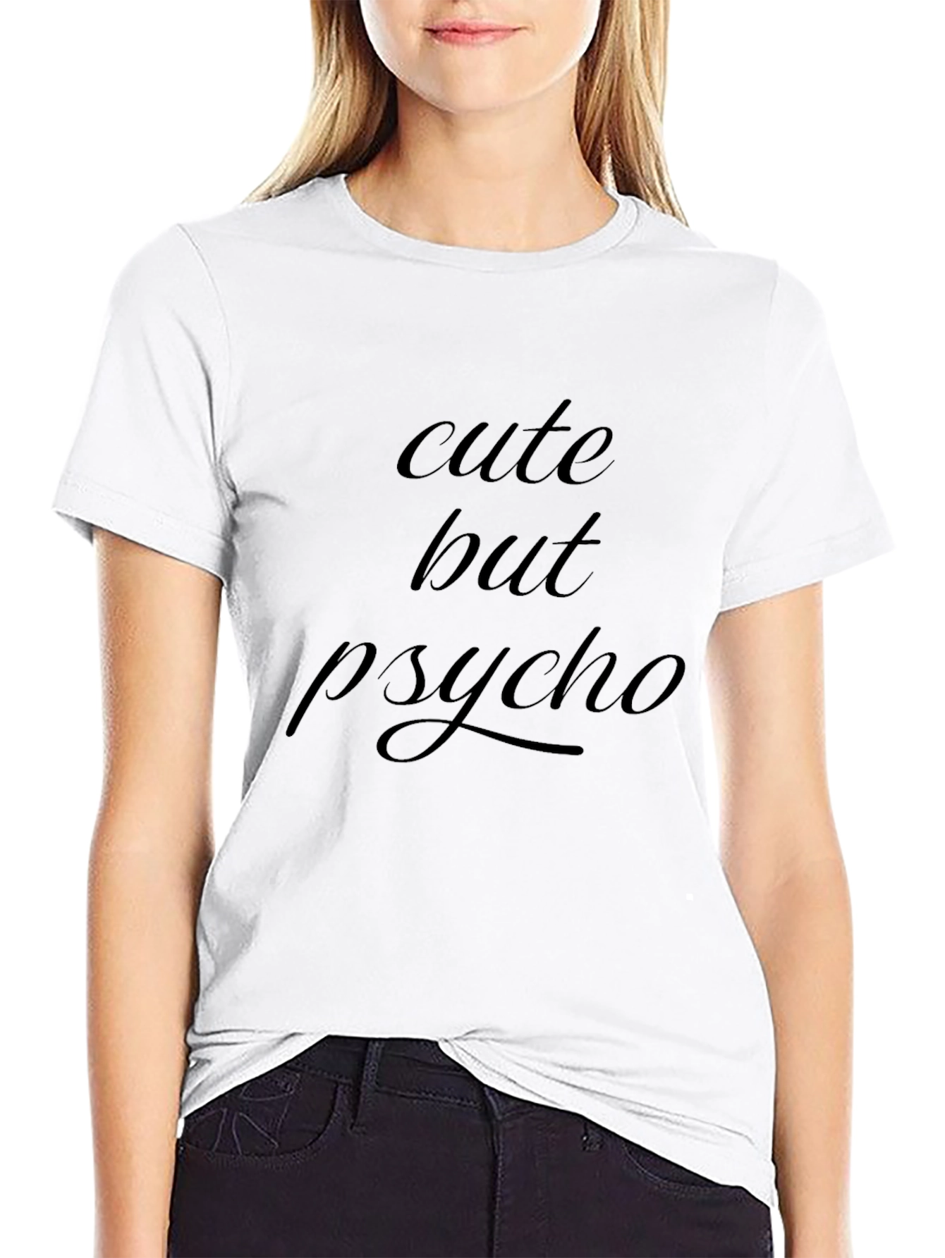 Cute But Psycho Graphic Tee - Black T-Shirt
