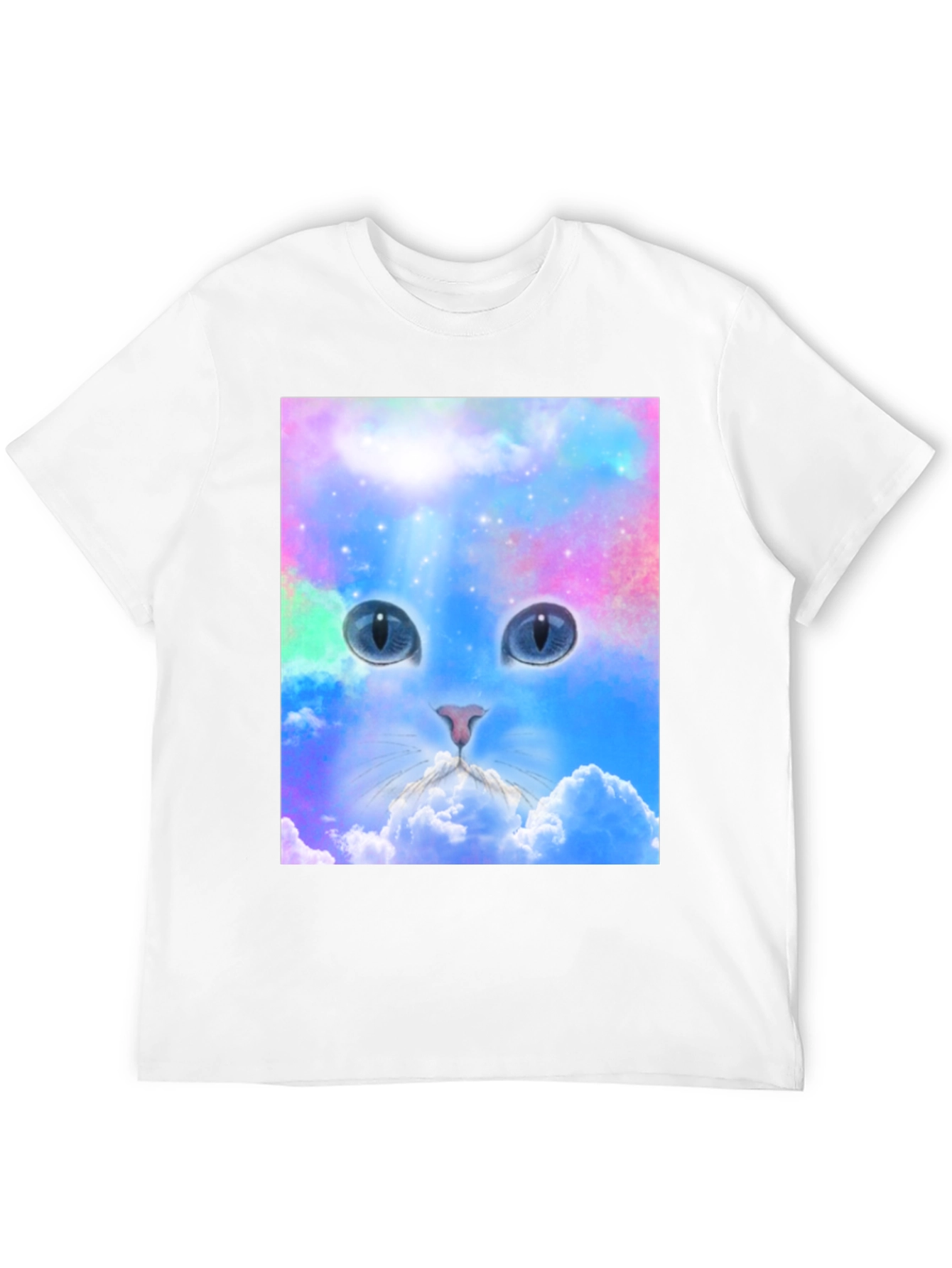 Cosmic Cat T-Shirt - Galaxy Cloud Design